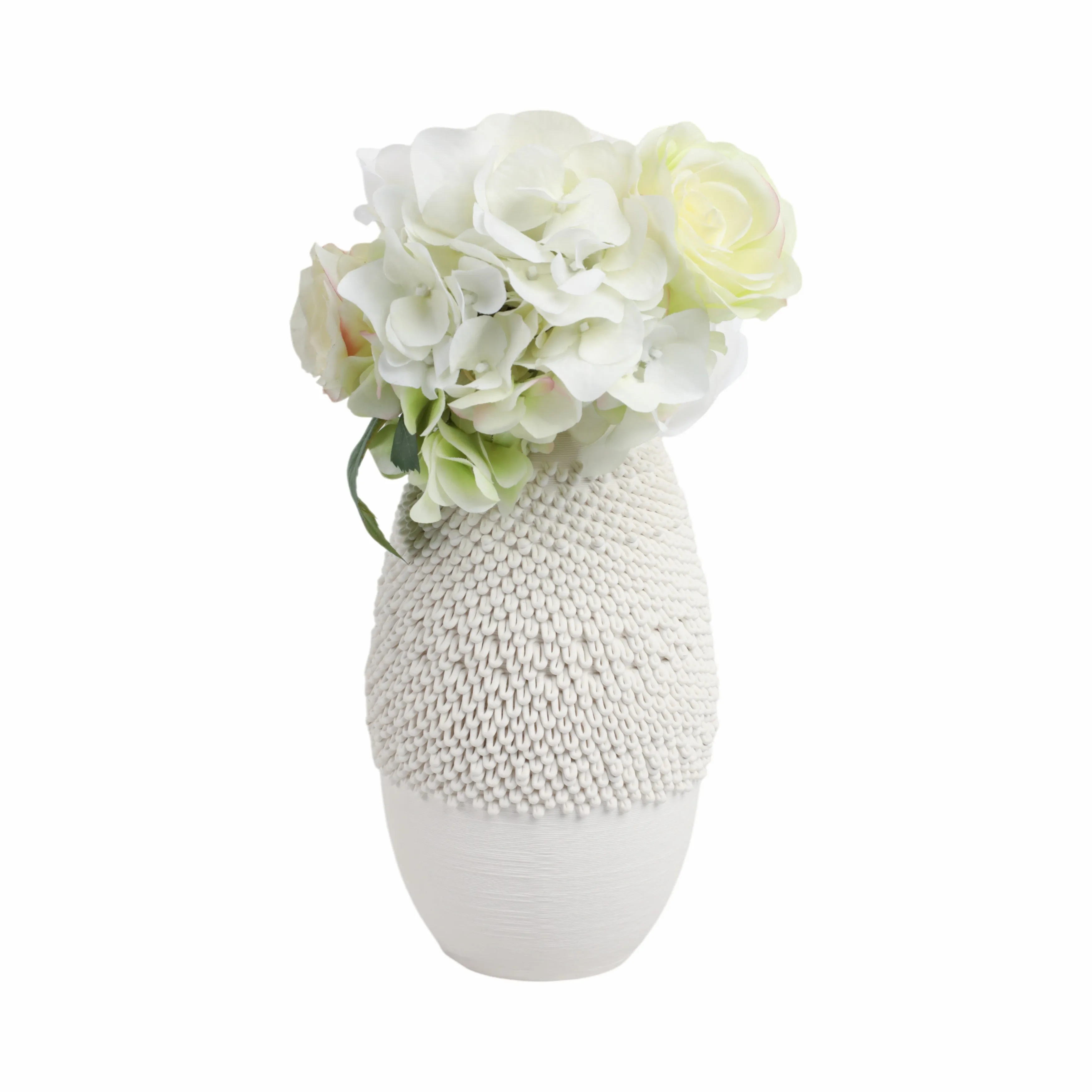 10" Arroyo Small 3d Printed Porcelain Vase, Ivory