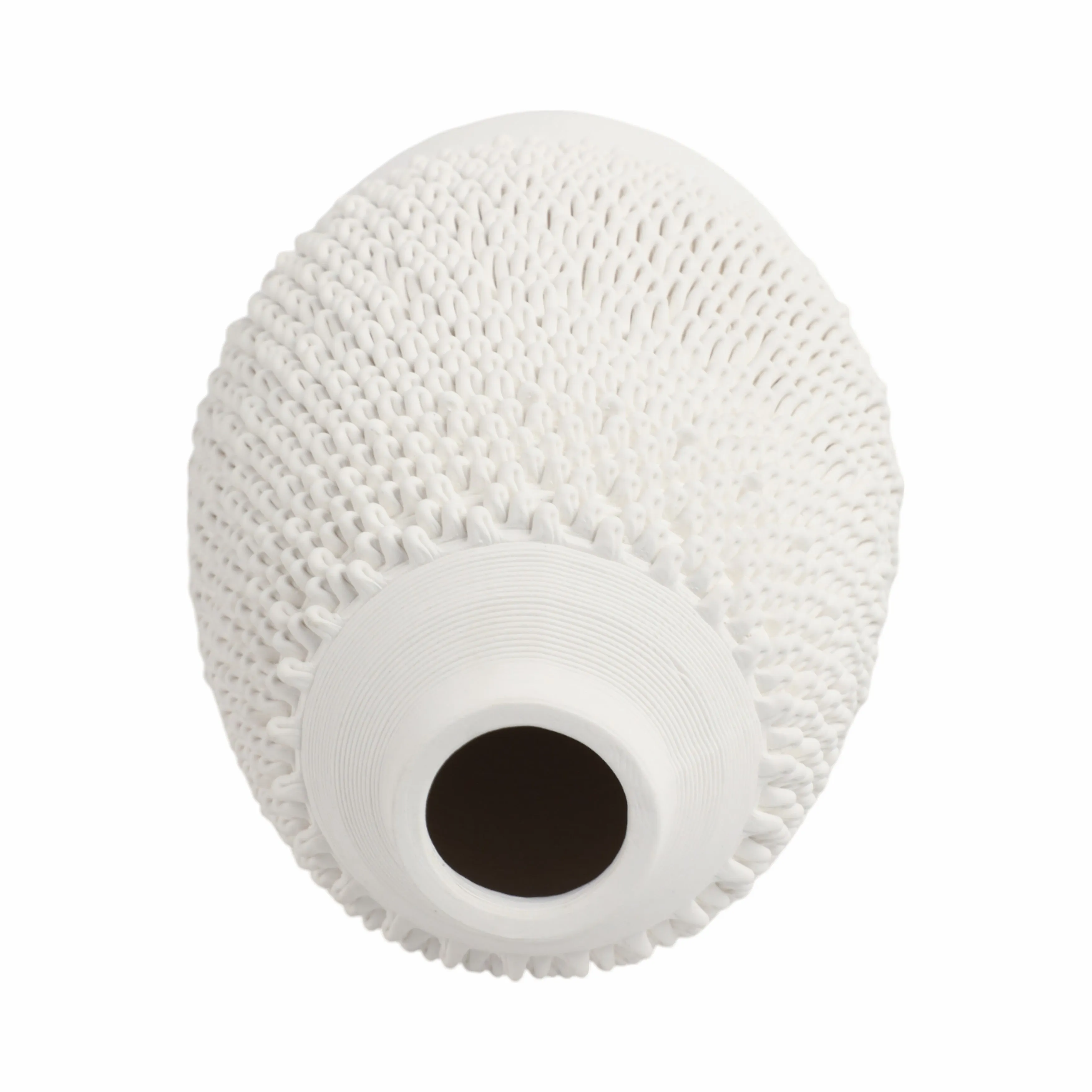 10" Arroyo Small 3d Printed Porcelain Vase, Ivory