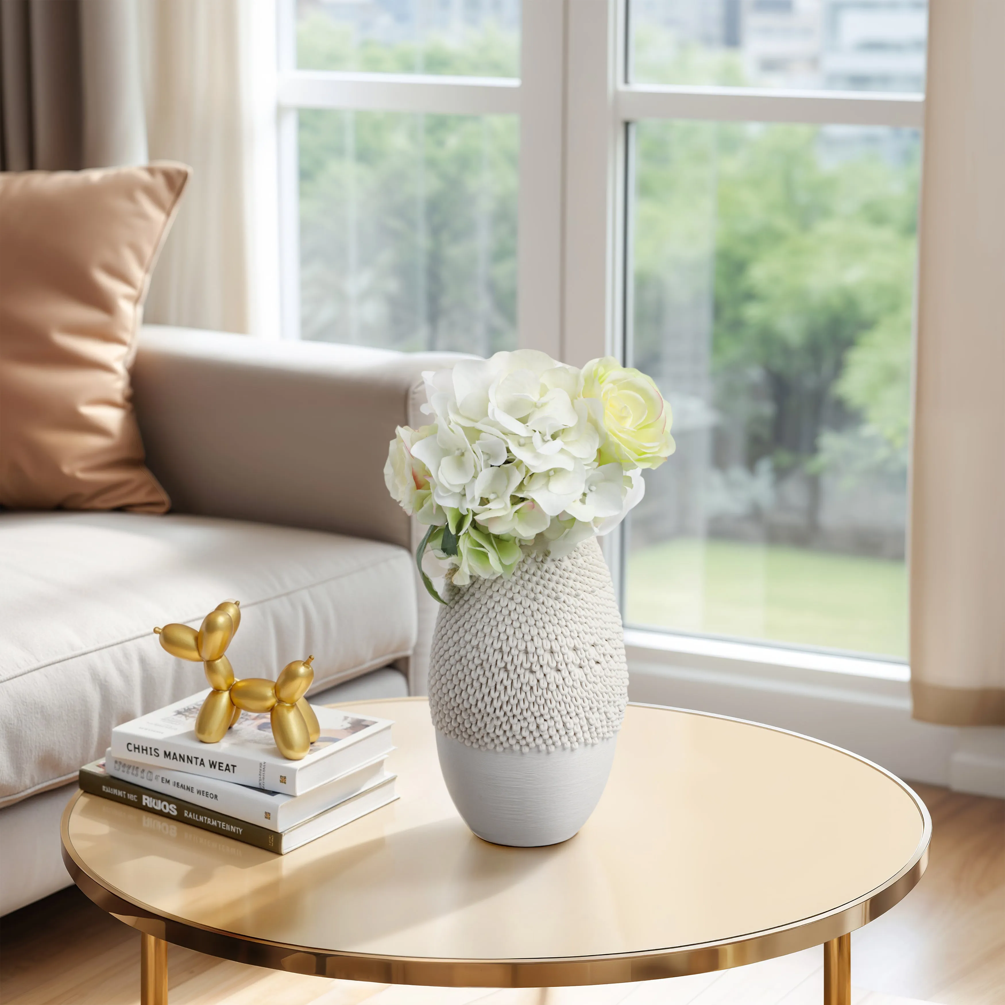 10" Arroyo Small 3d Printed Porcelain Vase, Ivory