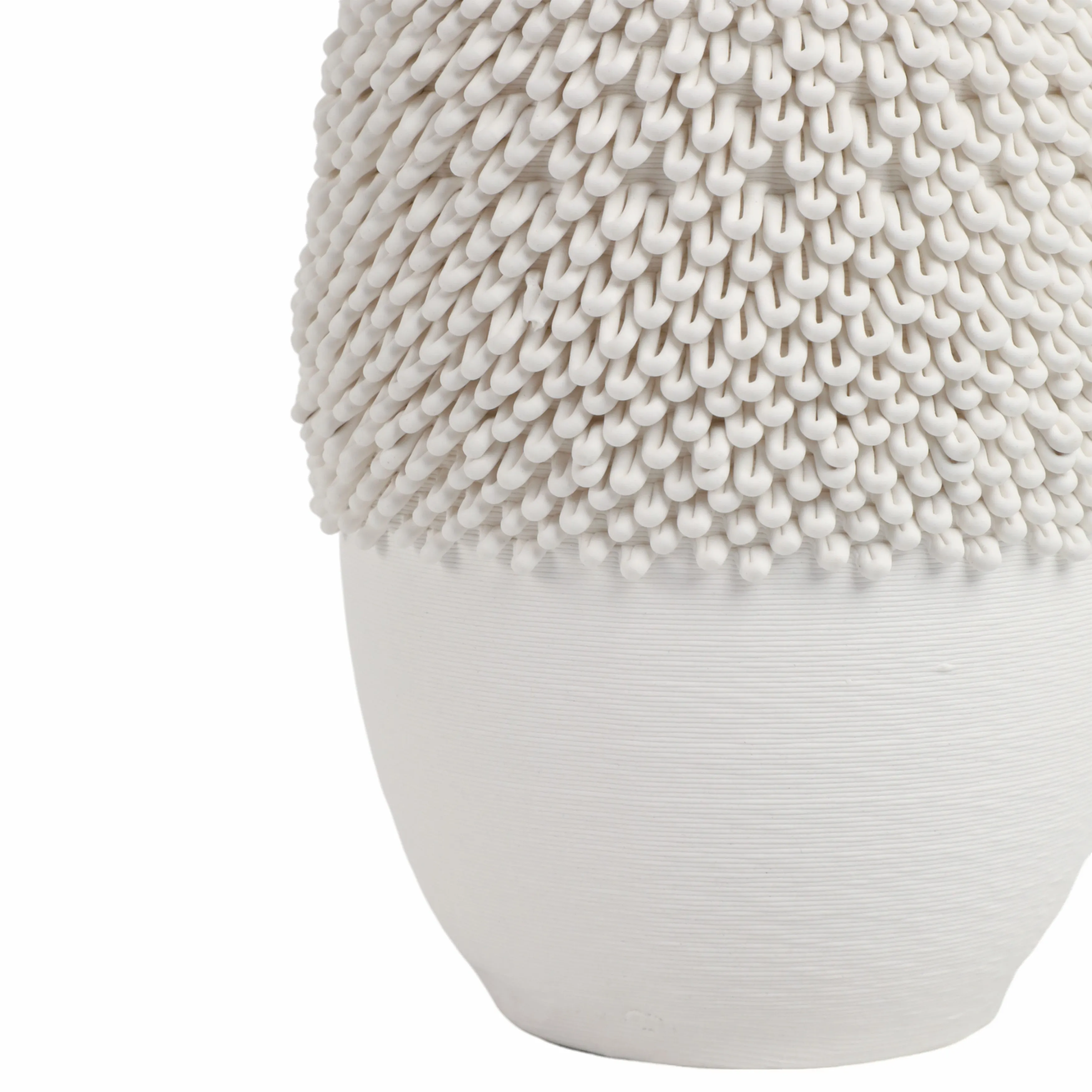10" Arroyo Small 3d Printed Porcelain Vase, Ivory