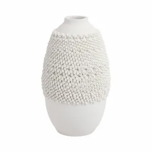 10" Arroyo Small 3d Printed Porcelain Vase, Ivory