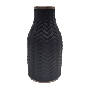 10" Chevron Vase, Black