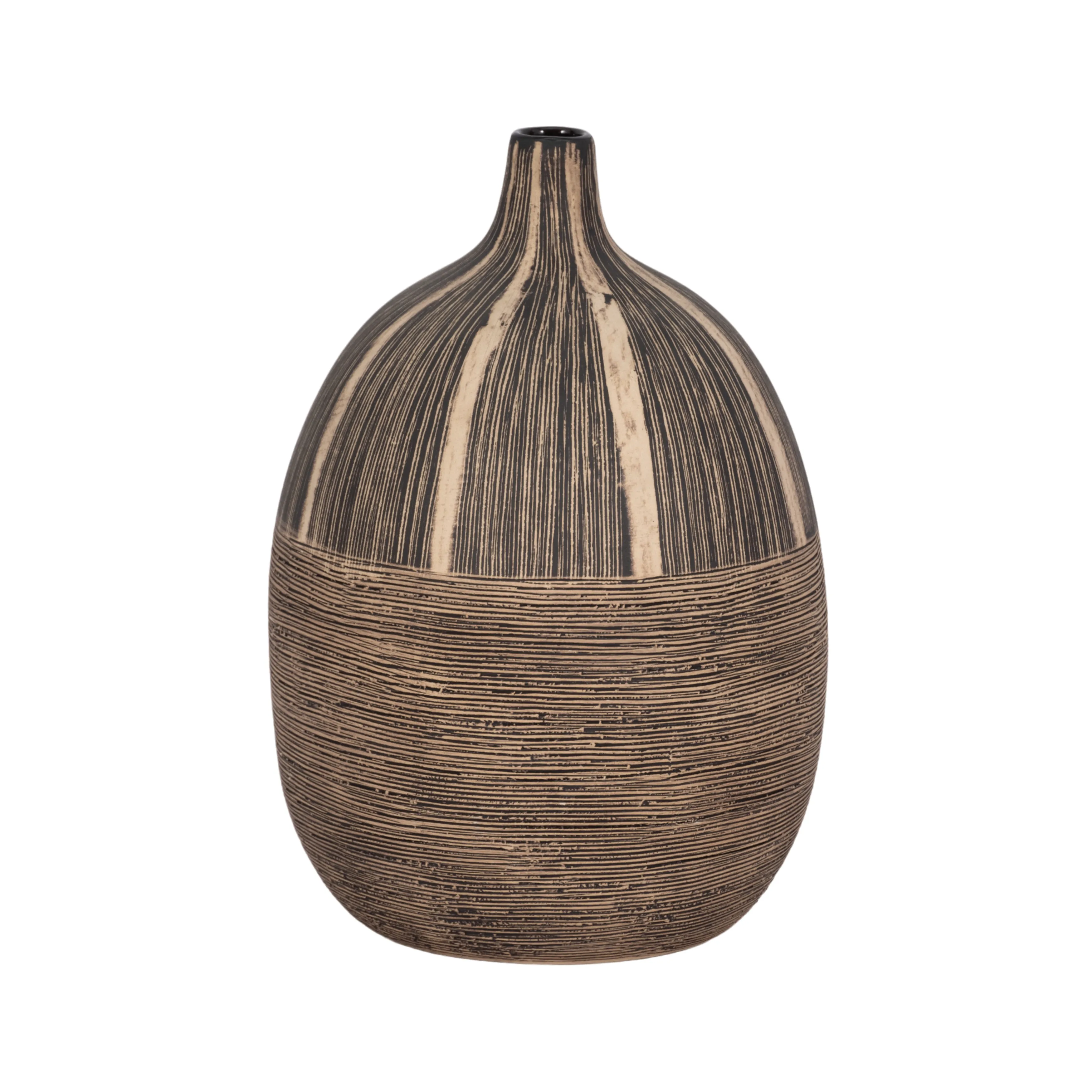 10" PLANTER W/ WOOD STAND, BEIGE