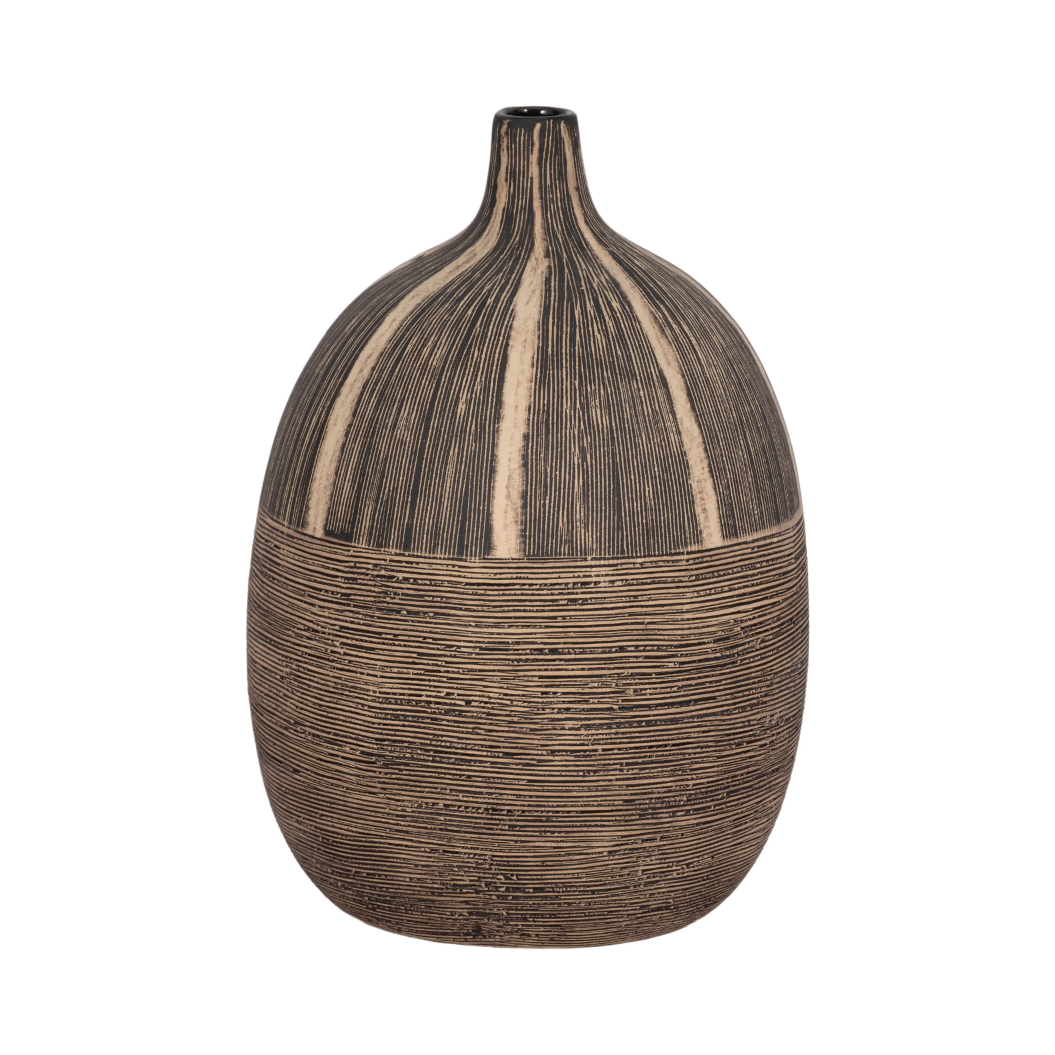 10" PLANTER W/ WOOD STAND, BEIGE