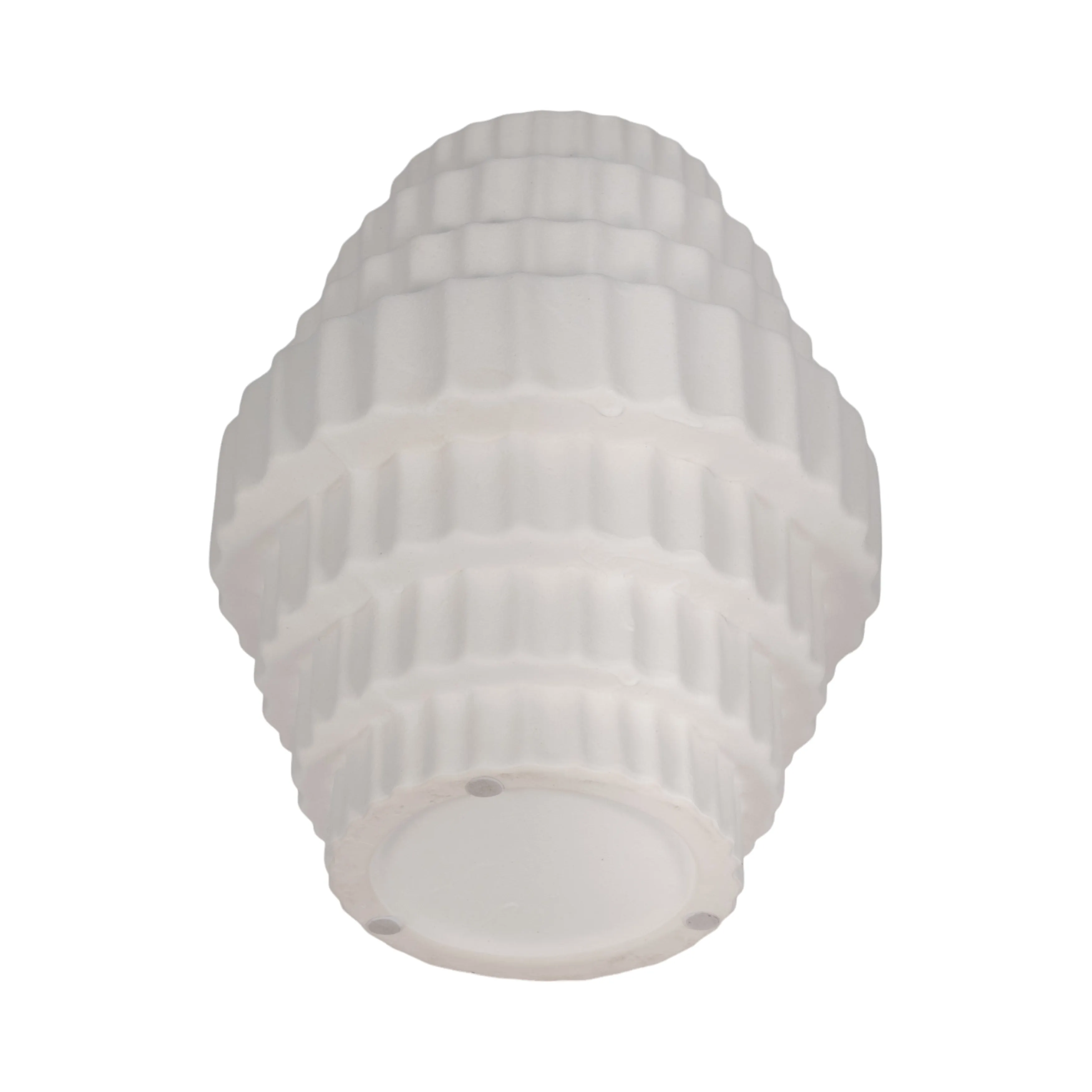 10" Textured Staggered Vase, White