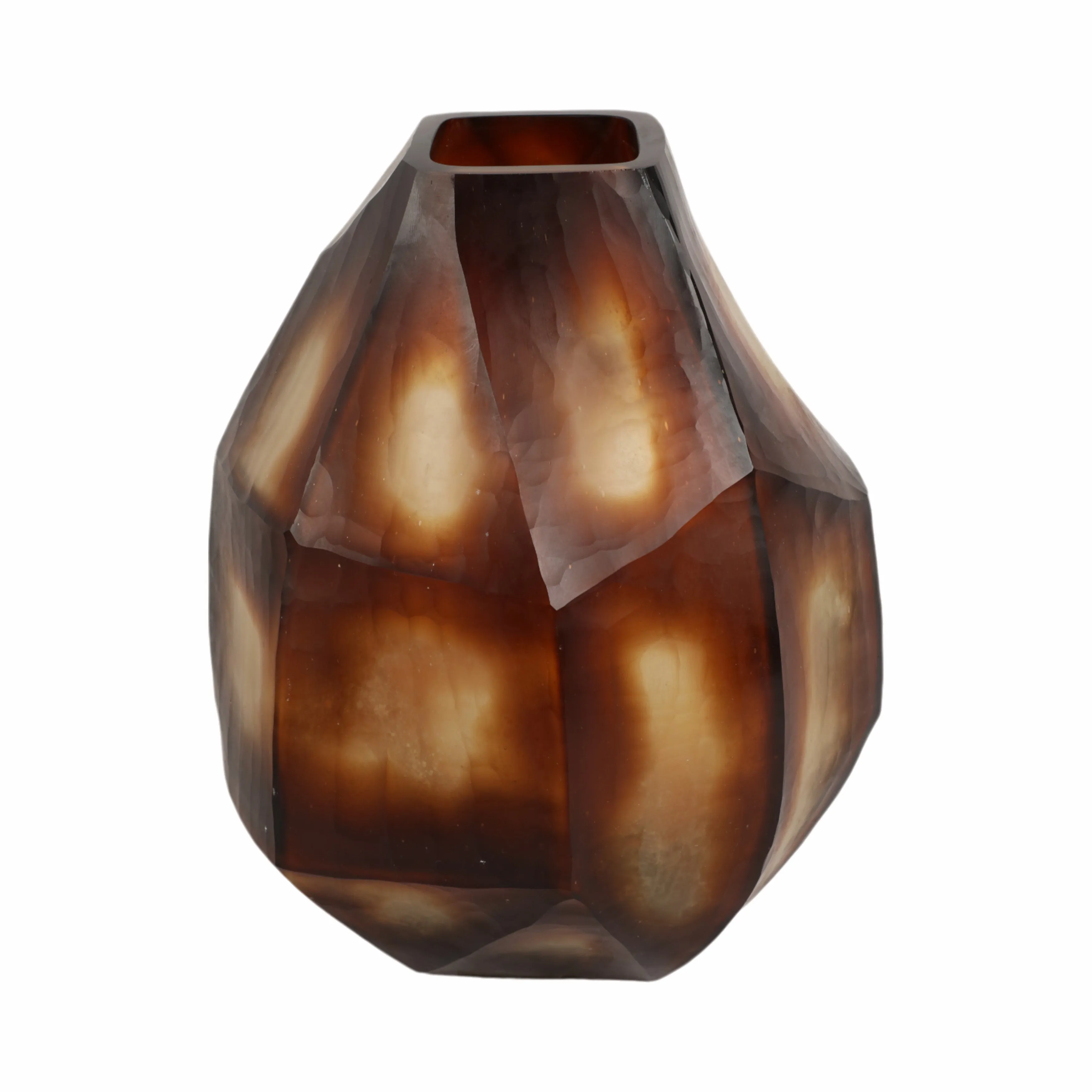 10" Tioga Small Brown Glass Vase