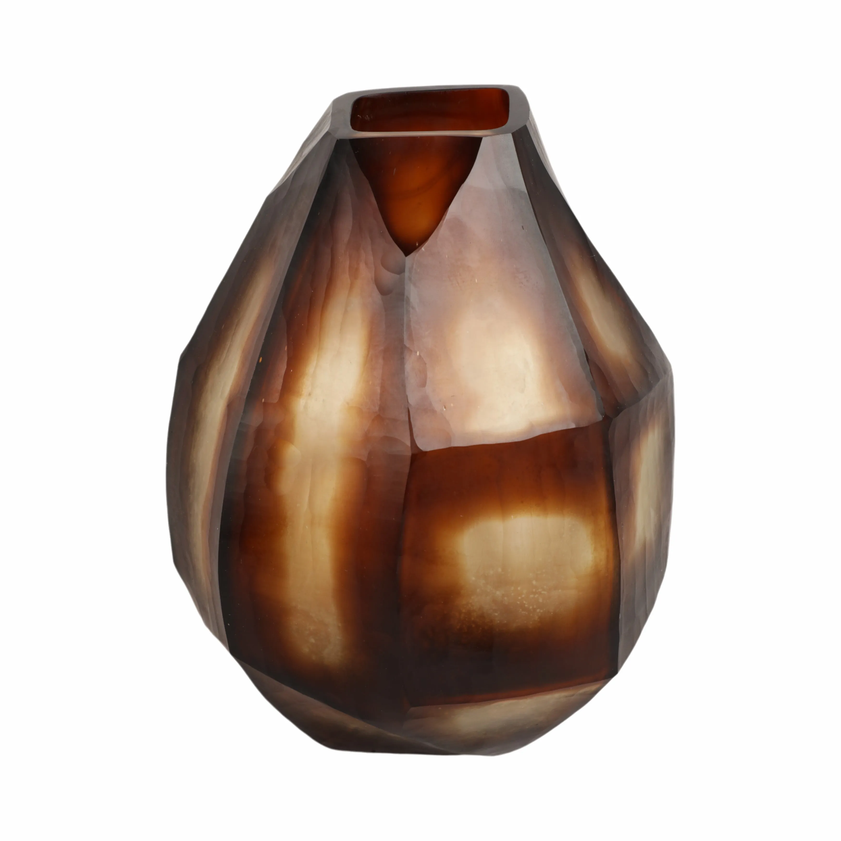 10" Tioga Small Brown Glass Vase