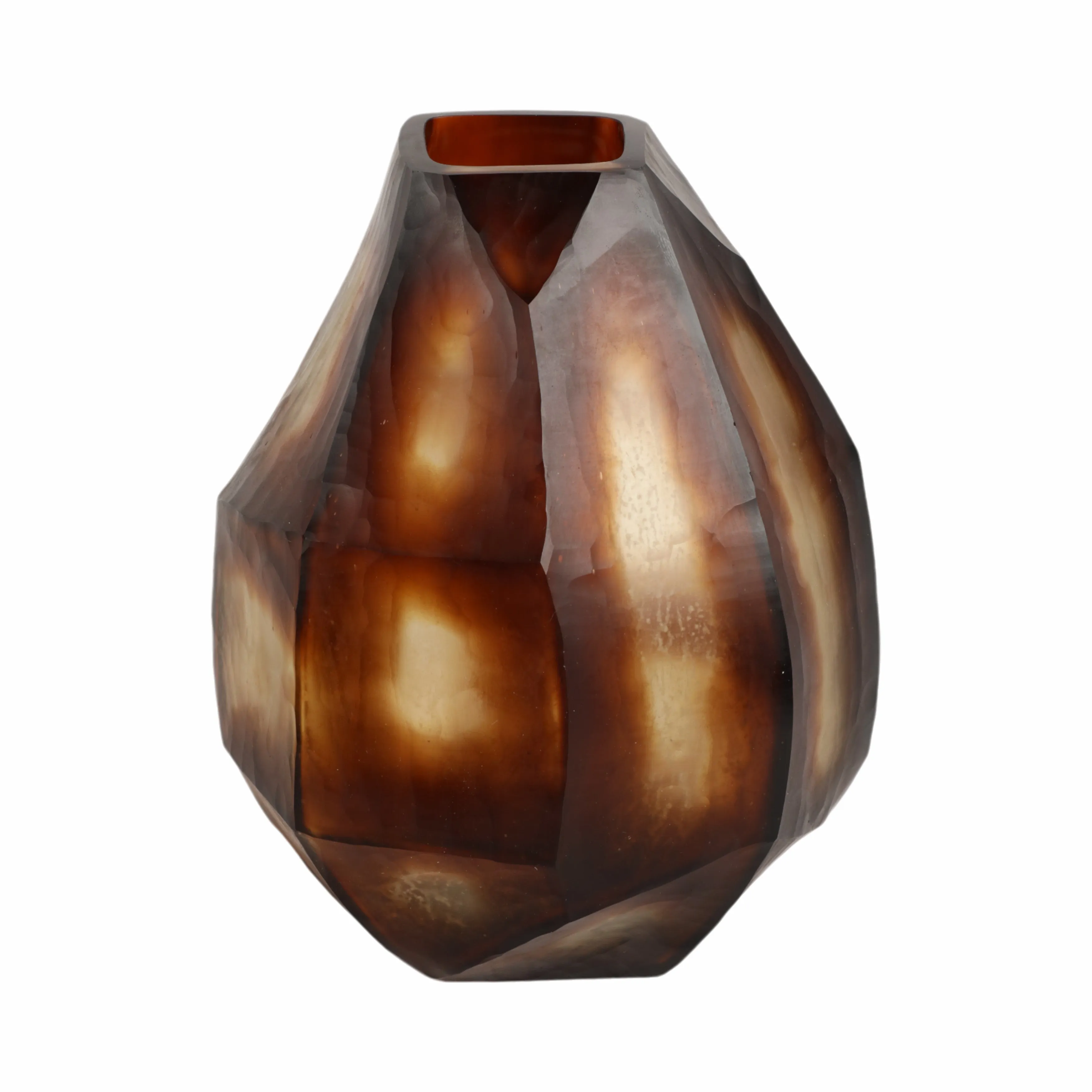 10" Tioga Small Brown Glass Vase