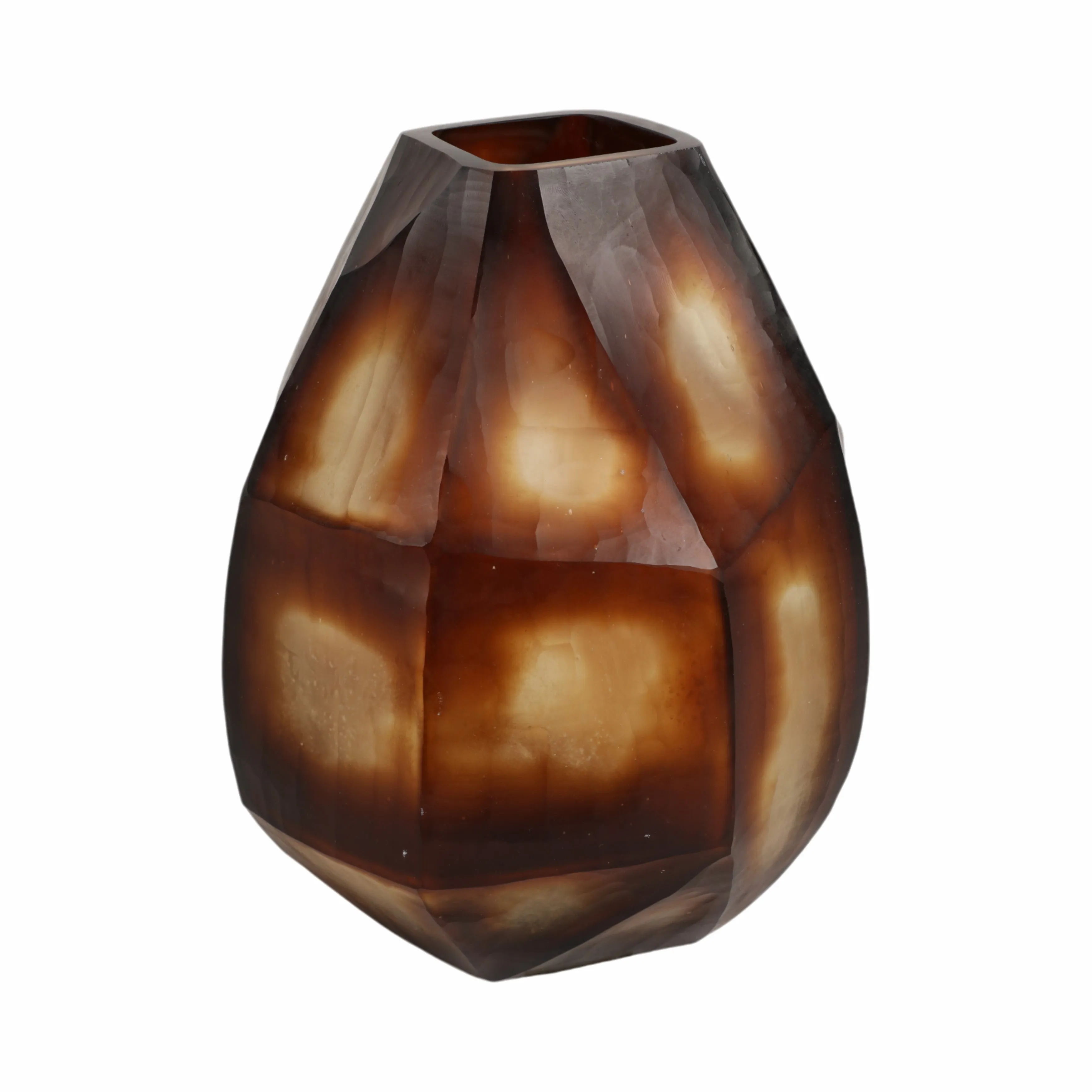 10" Tioga Small Brown Glass Vase