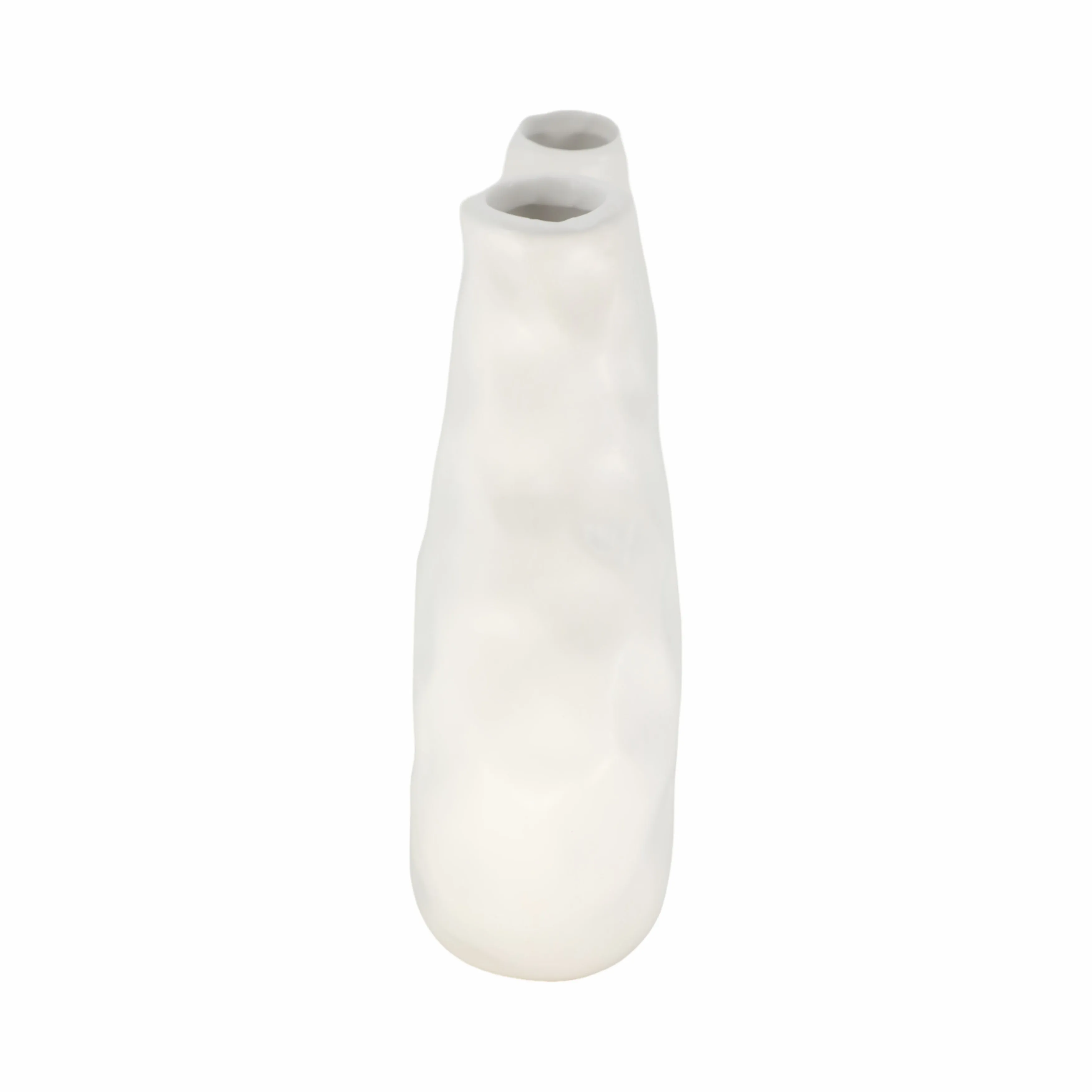 11" 3 Opening Vase, Ivory