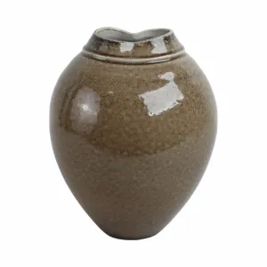 11" Callen Wide Porcelain Vase, Brown