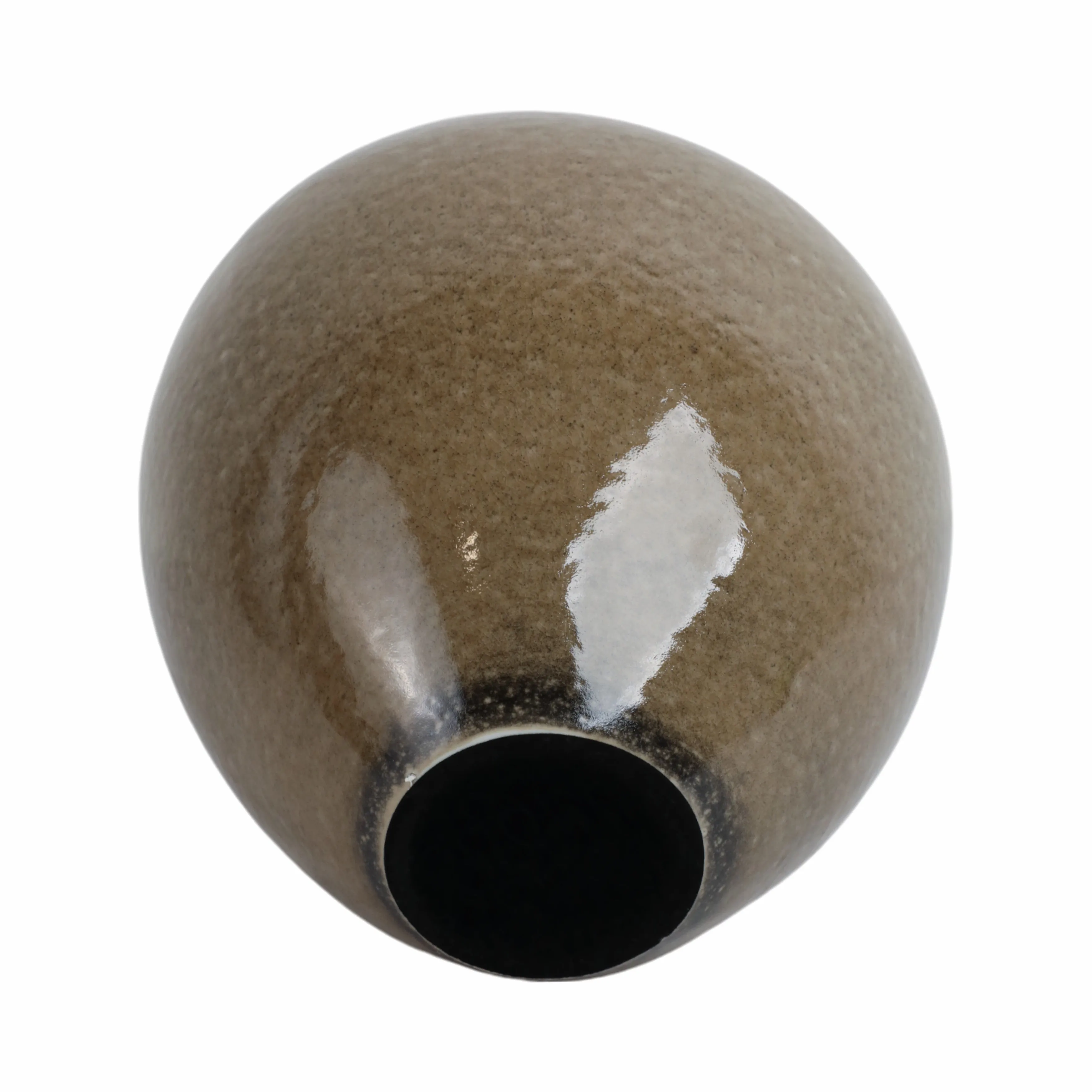 11" Callen Wide Porcelain Vase, Brown