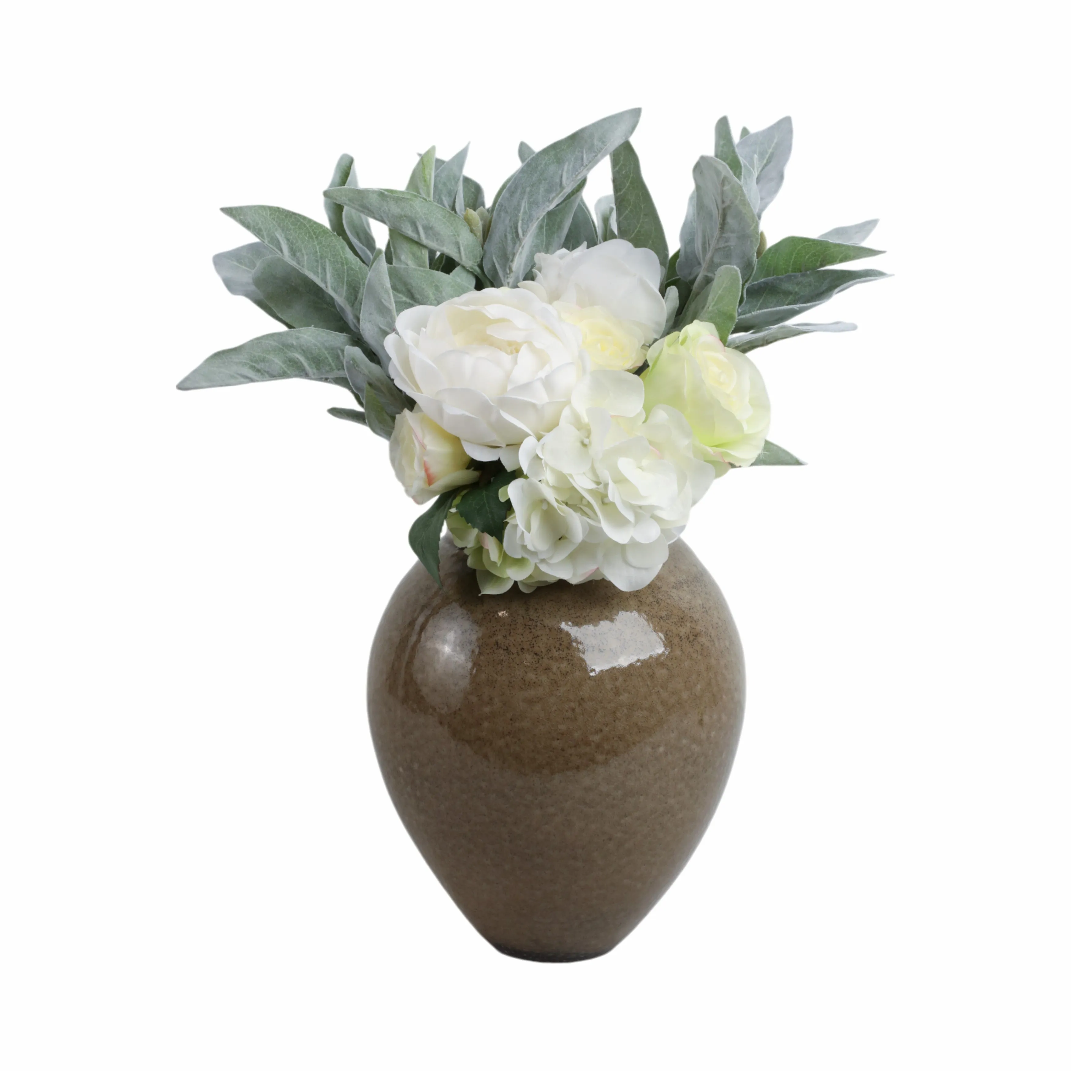 11" Callen Wide Porcelain Vase, Brown