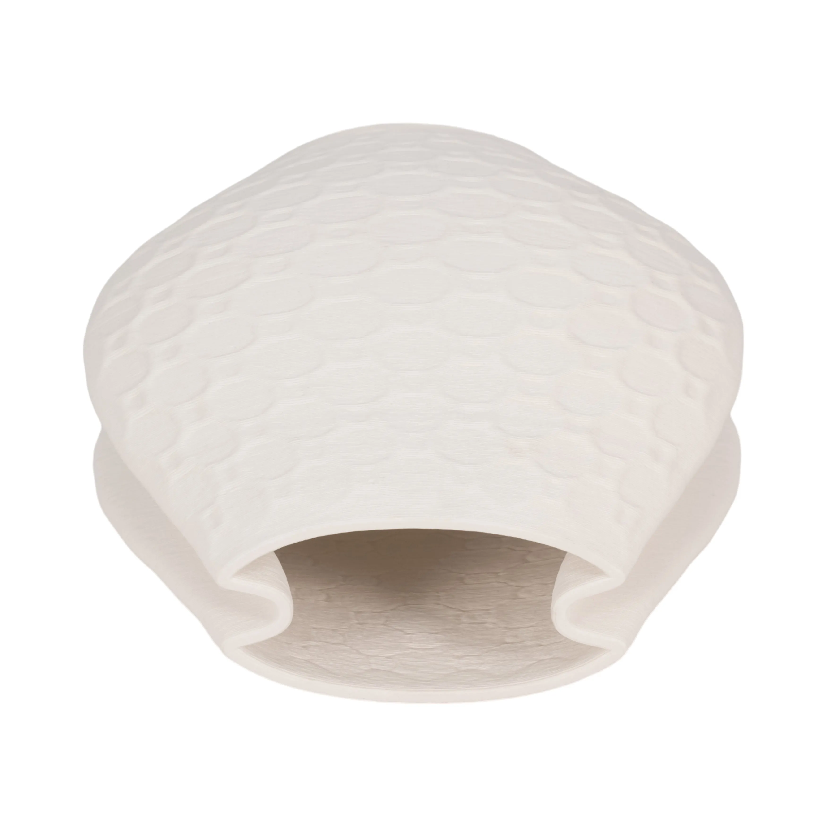 11" ELPHANTINE 3D PRINTED VASE, IVORY/BEIGE
