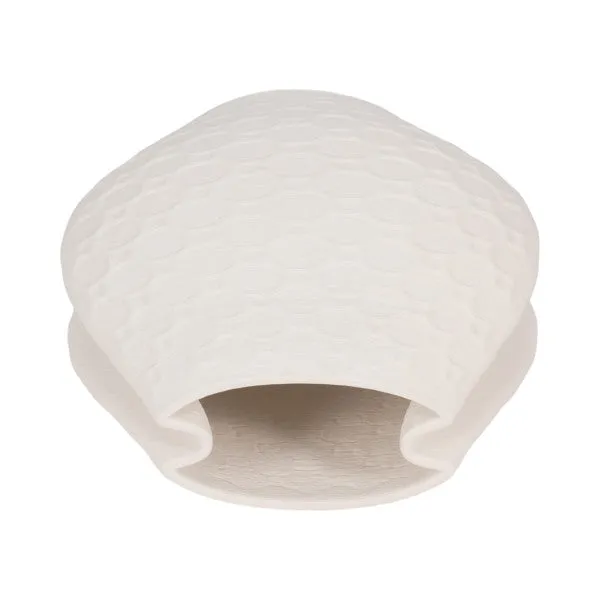 11" ELPHANTINE 3D PRINTED VASE, IVORY/BEIGE
