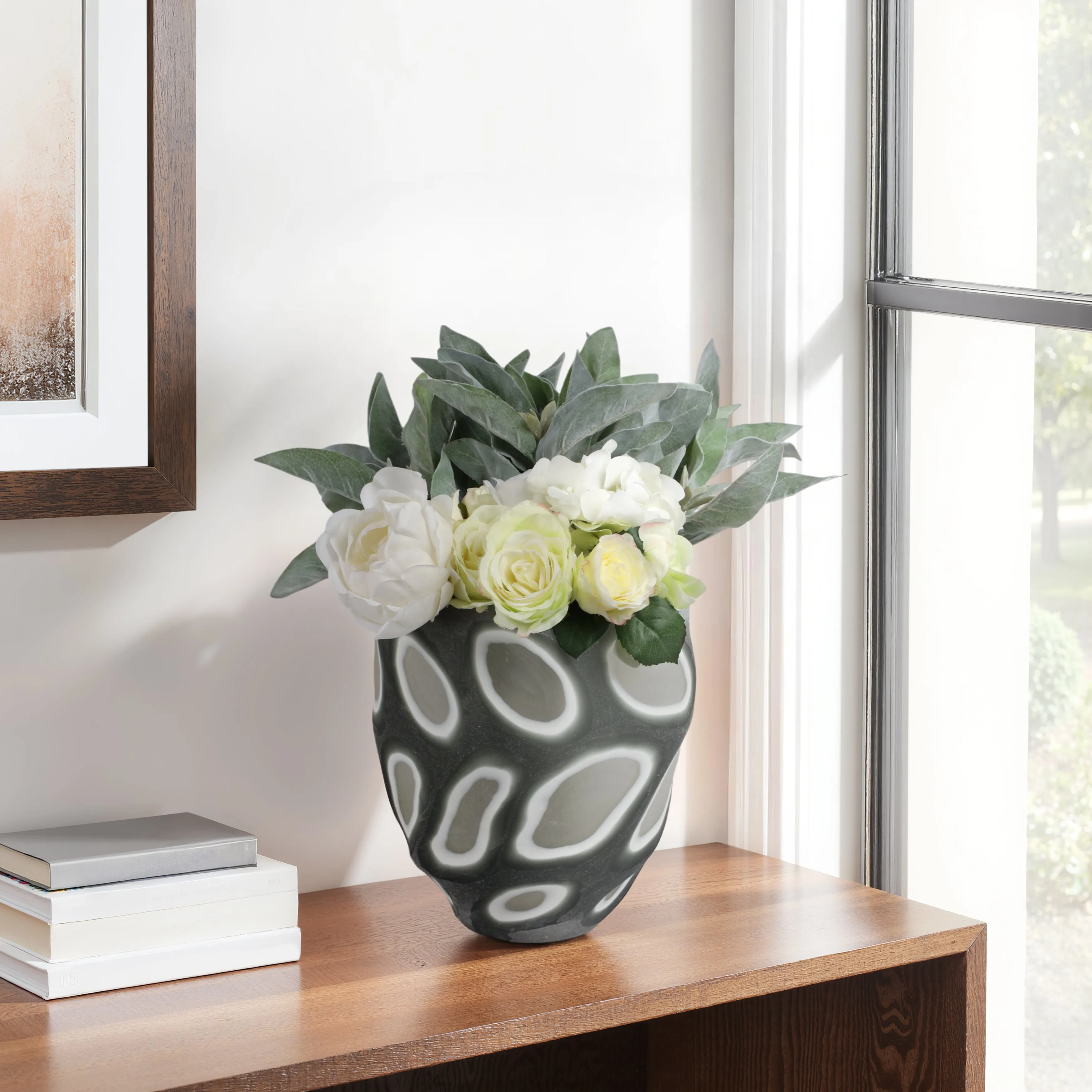 11" Havre Small Grey Glass Vase