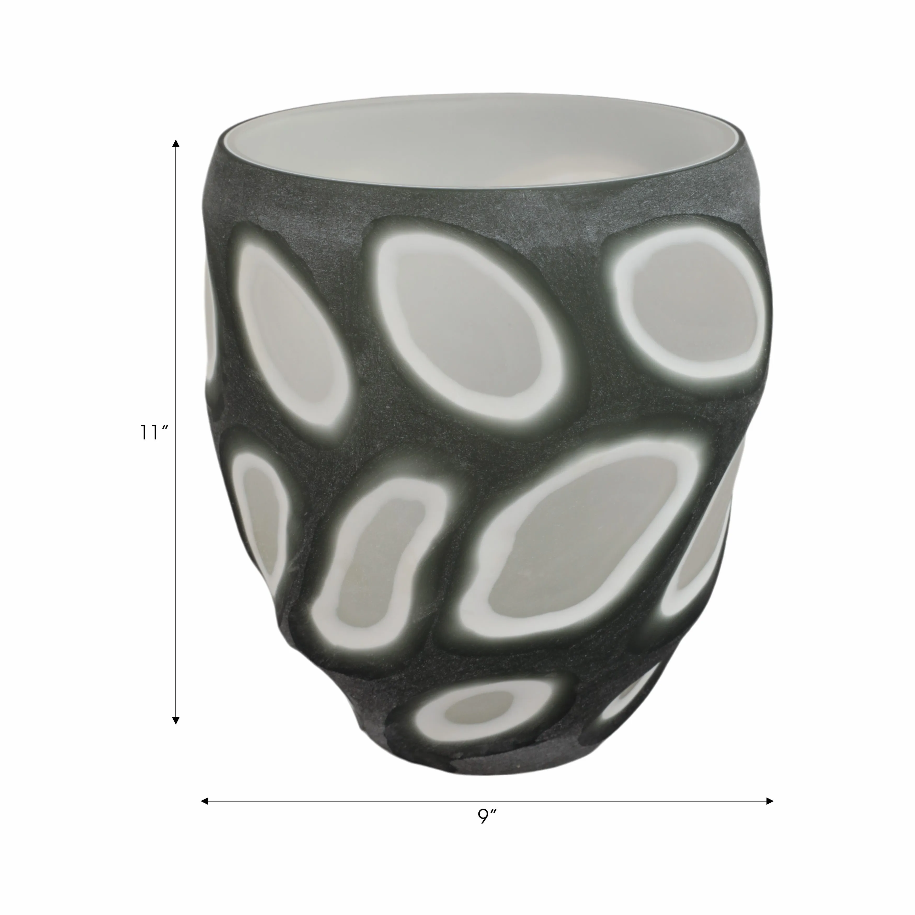 11" Havre Small Grey Glass Vase