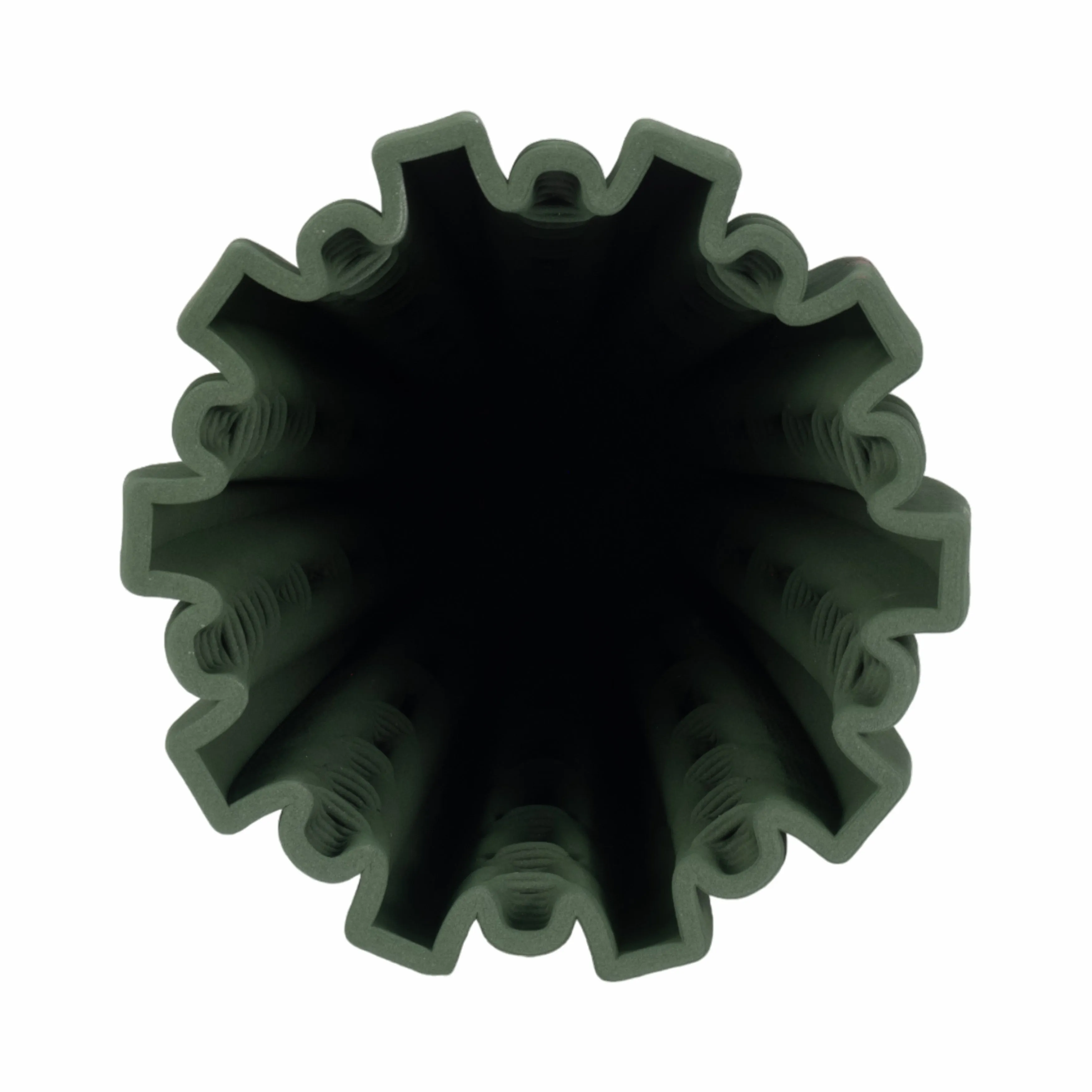 11" LAKELAND 3D PRINTED VASE, GREEN