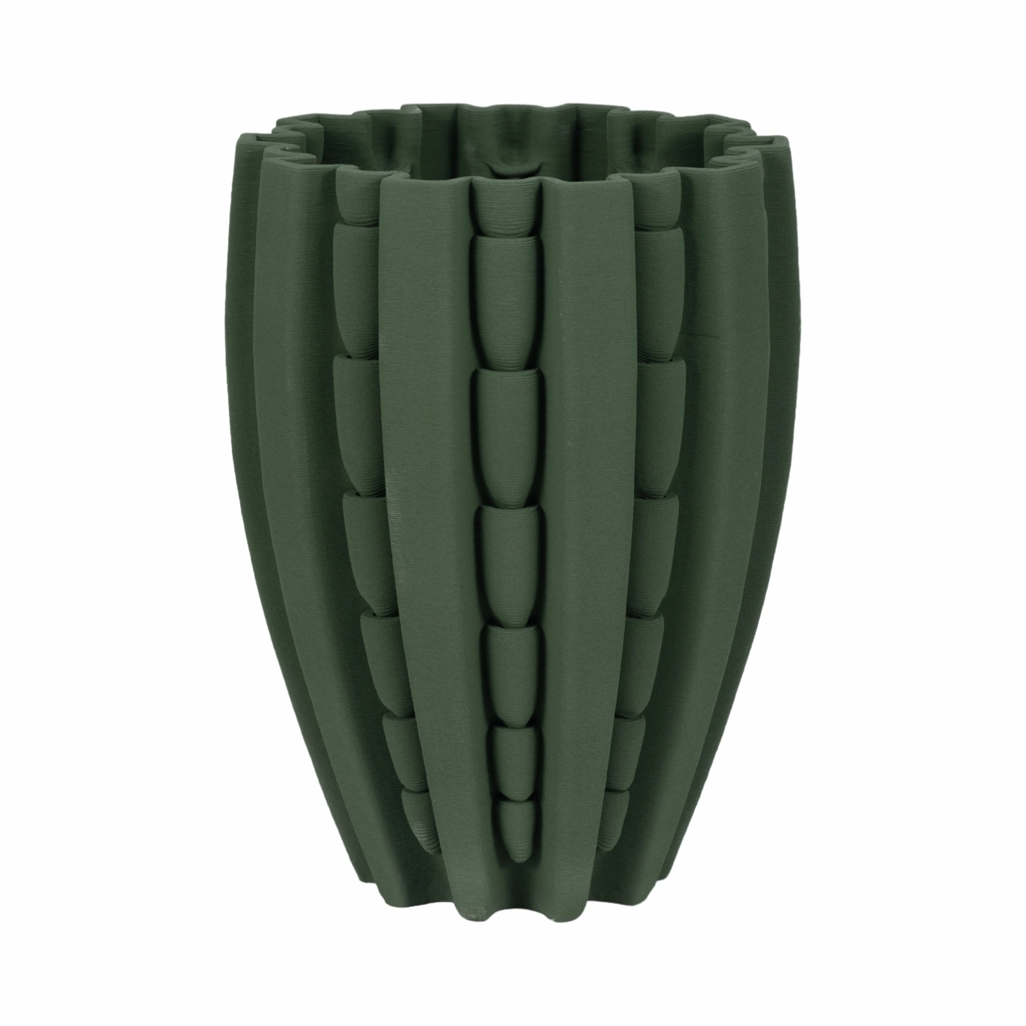 11" LAKELAND 3D PRINTED VASE, GREEN