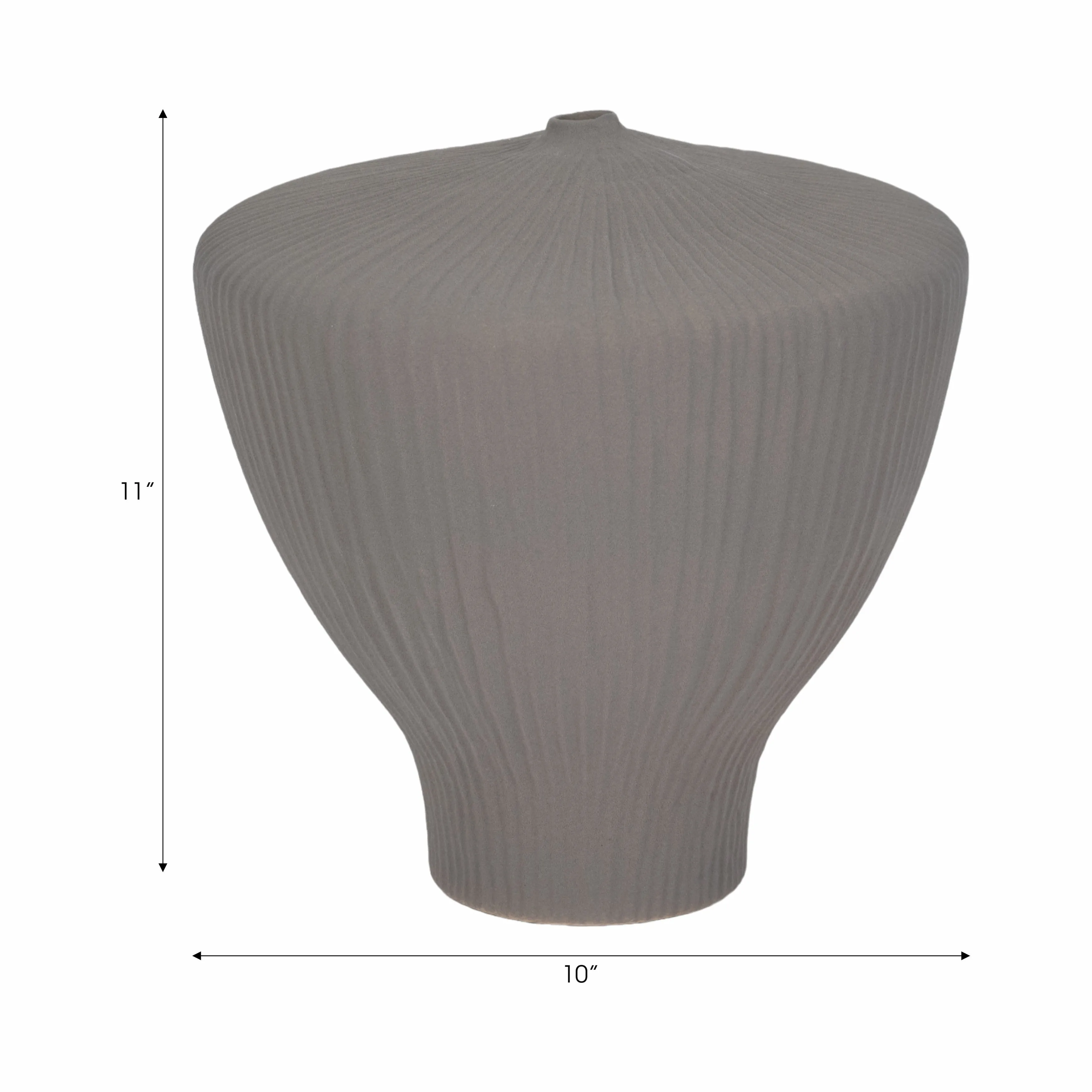 11" LOMBOK SMALL VASE, GRAY