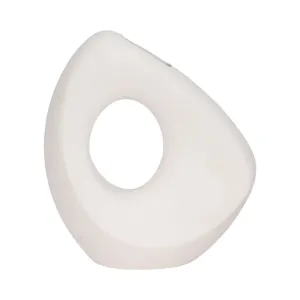 11" Lopsided Open Cut Out Vase Sand Texture, White