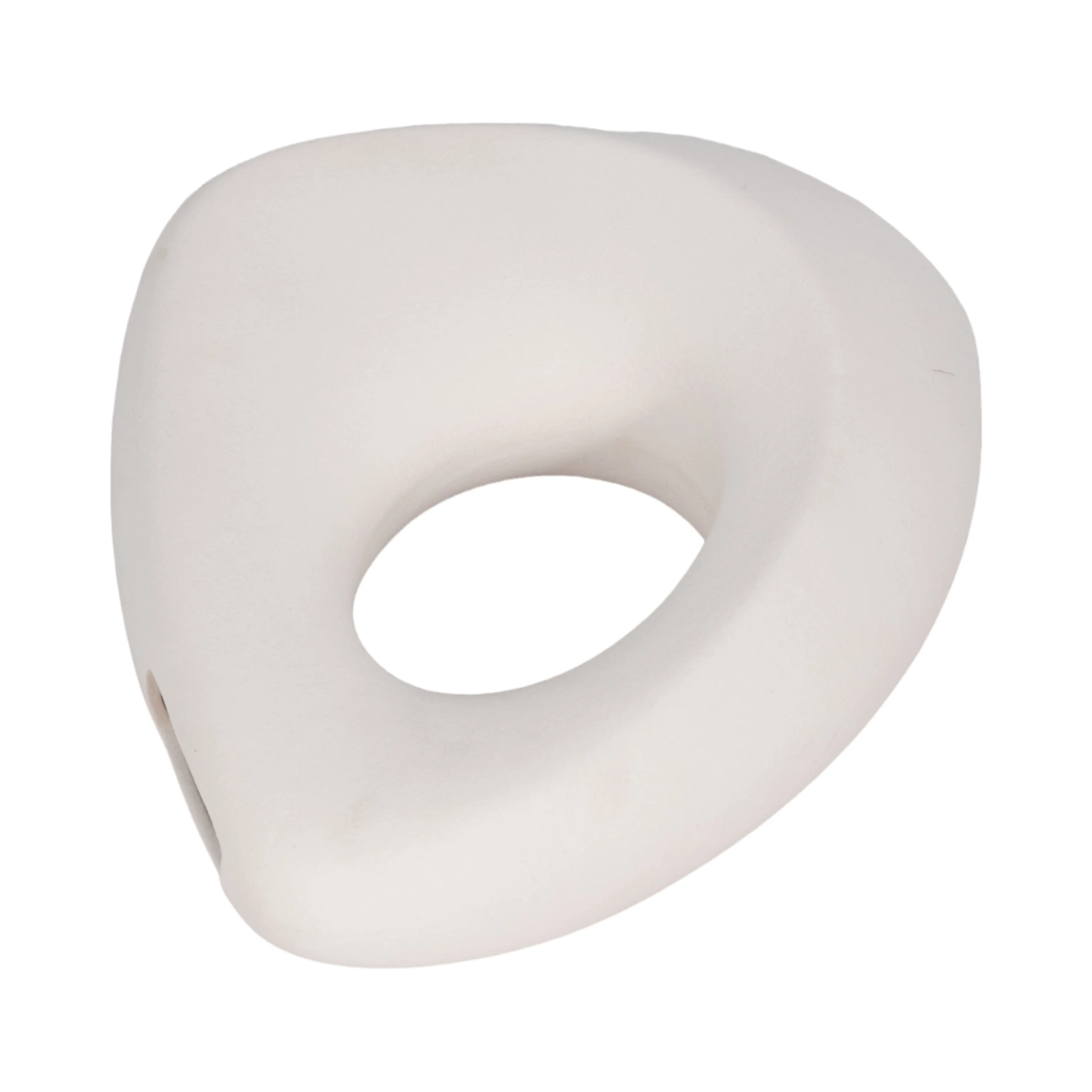 11" Lopsided Open Cut Out Vase Sand Texture, White
