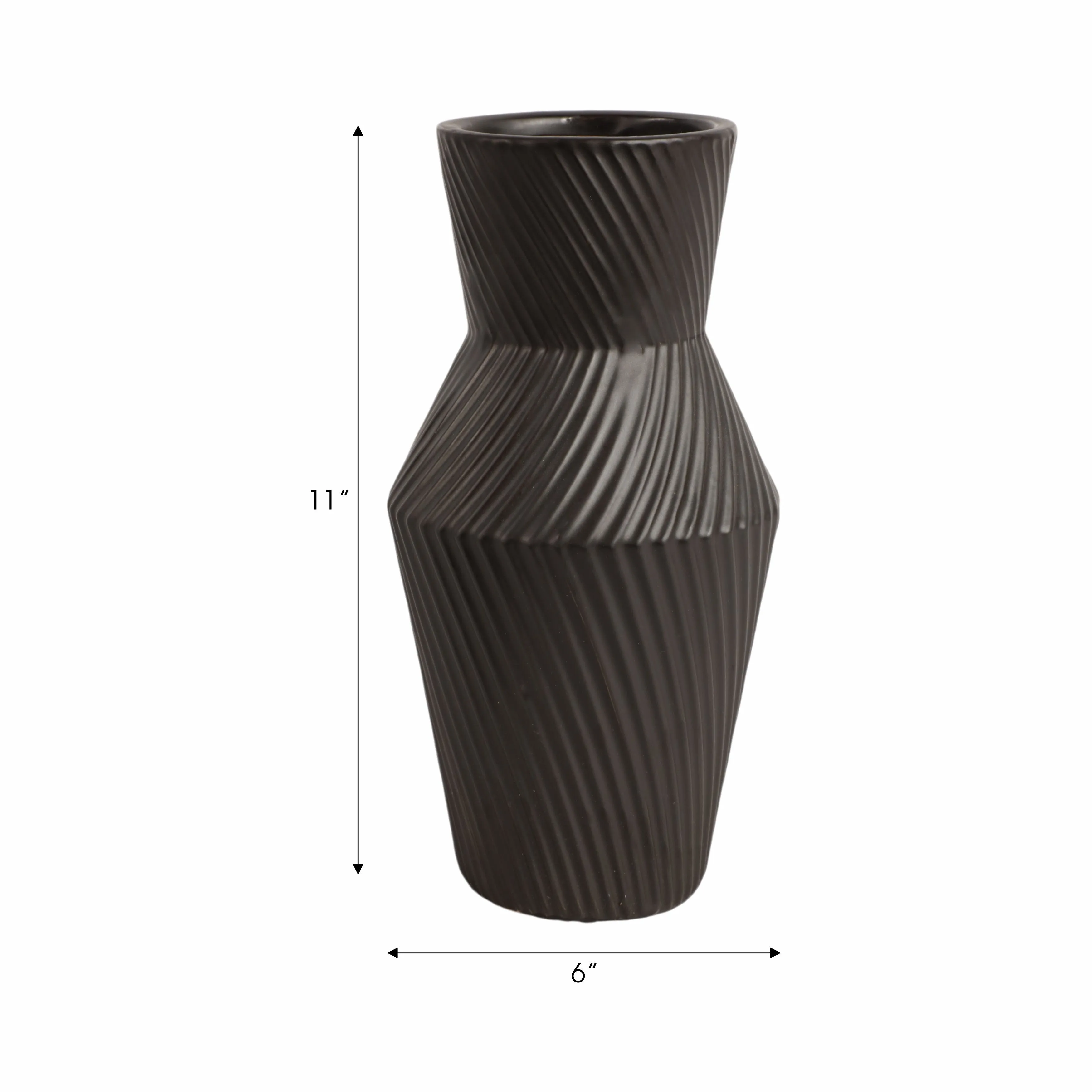 11" Modern Totem Vase, Black