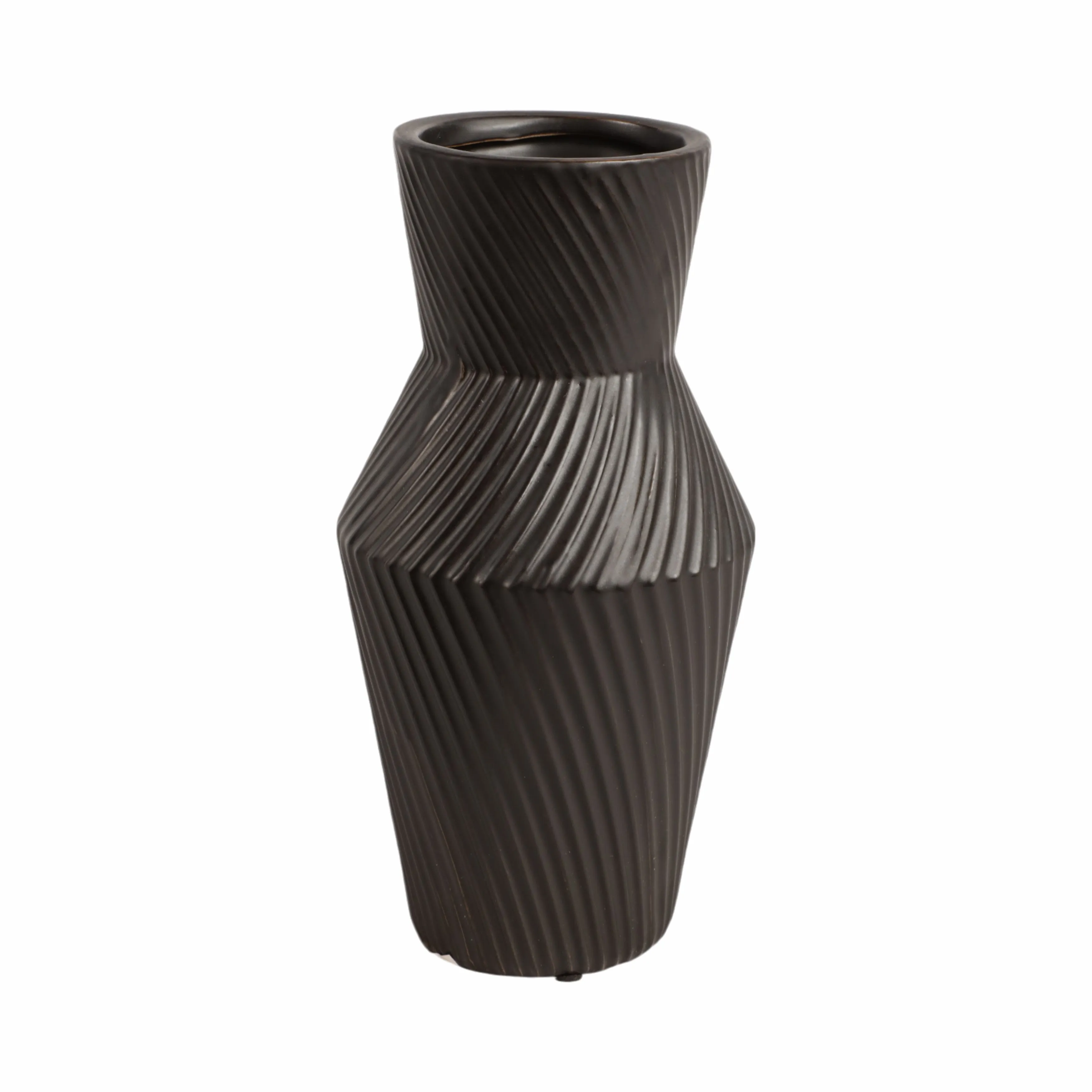 11" Modern Totem Vase, Black