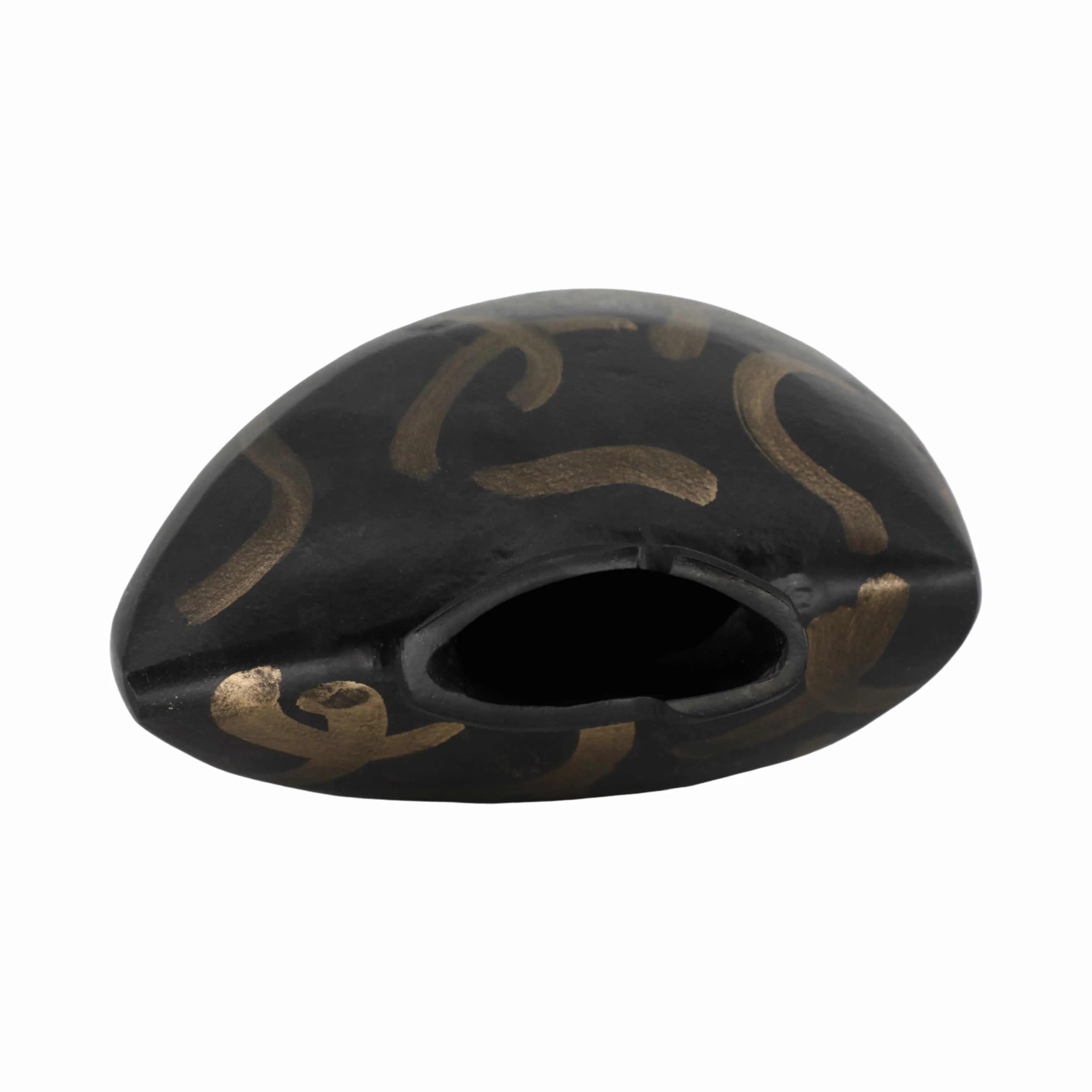 11" Ponce Tribal Black & Gold Vase