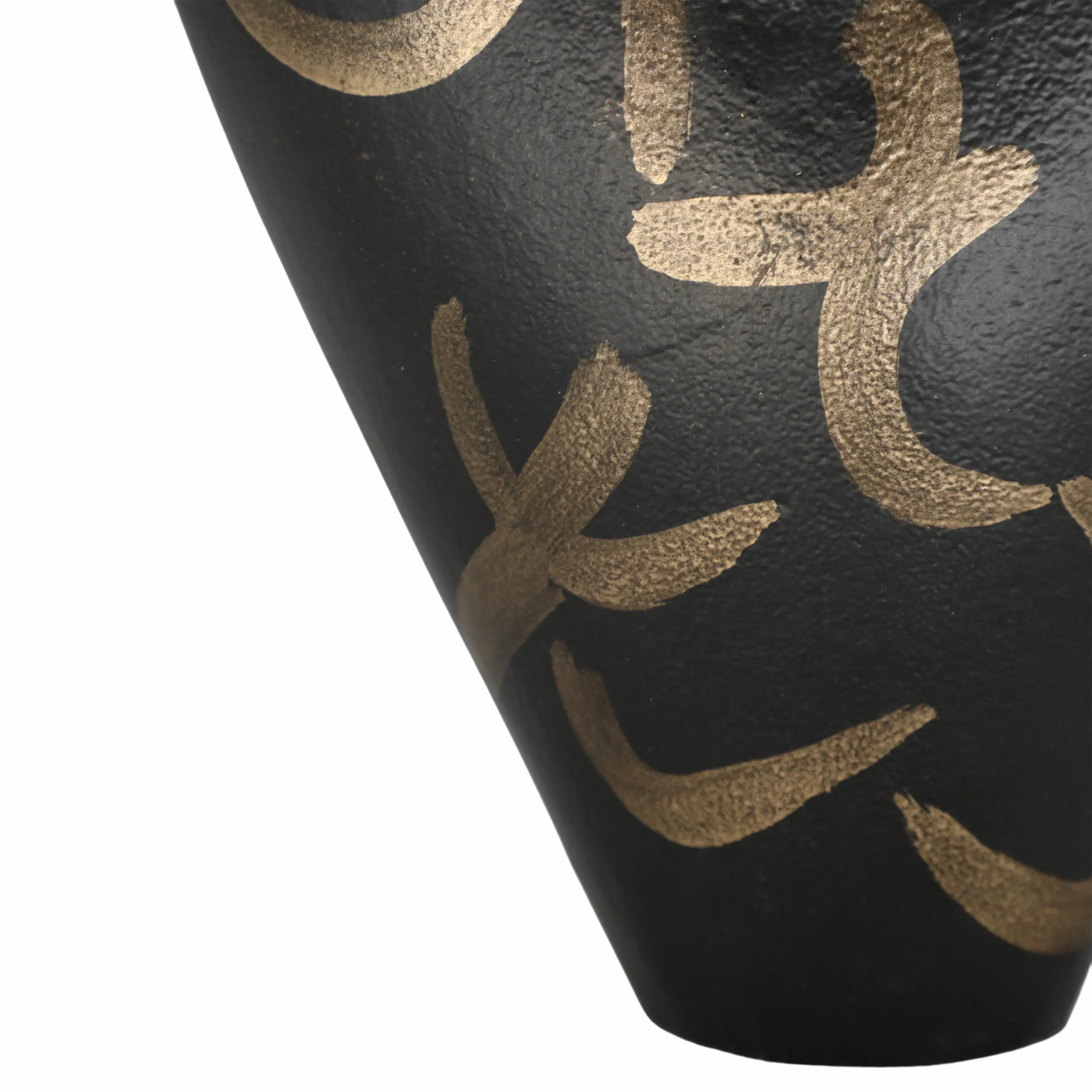 11" Ponce Tribal Black & Gold Vase