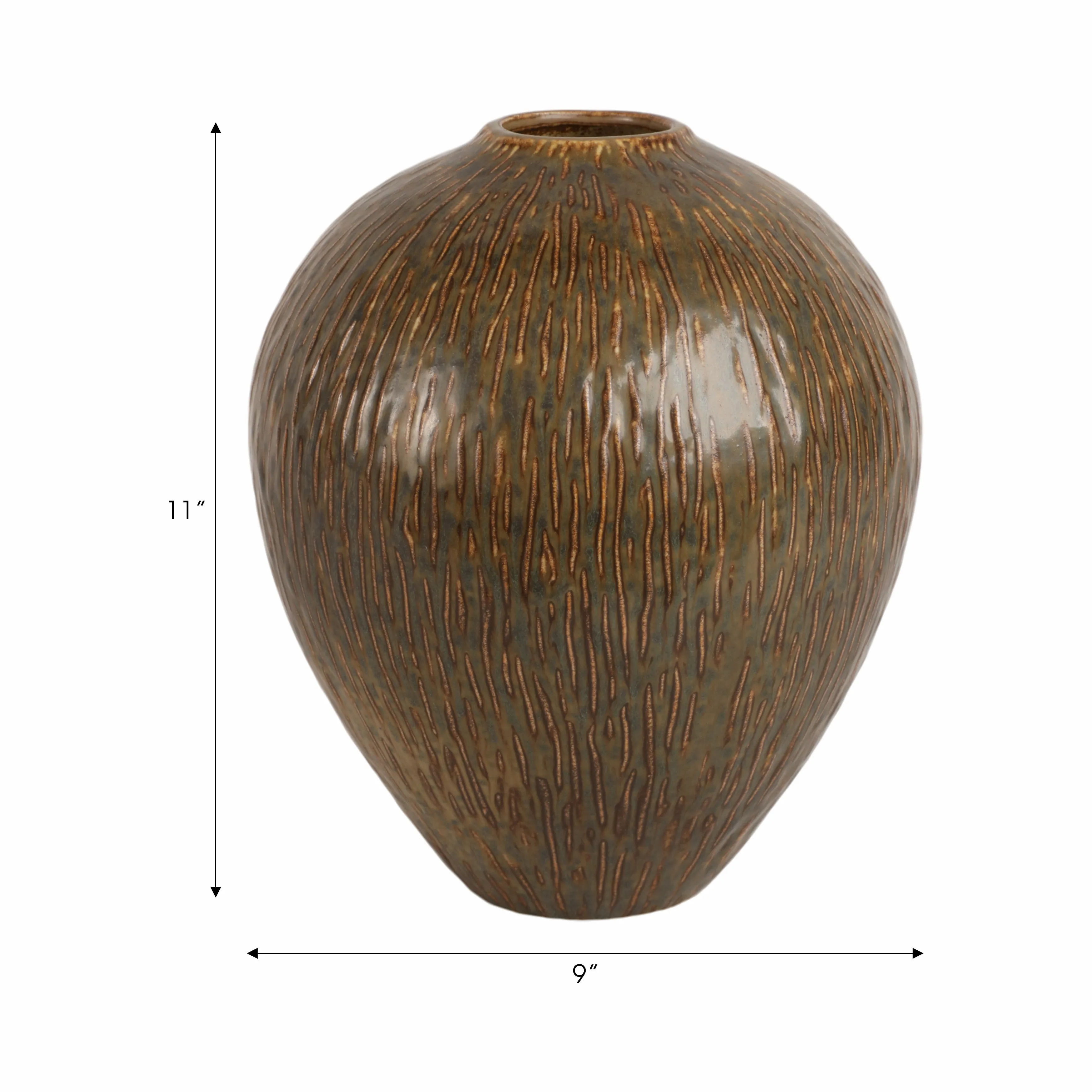 11" PROCIDA SMALL VASE, BROWN
