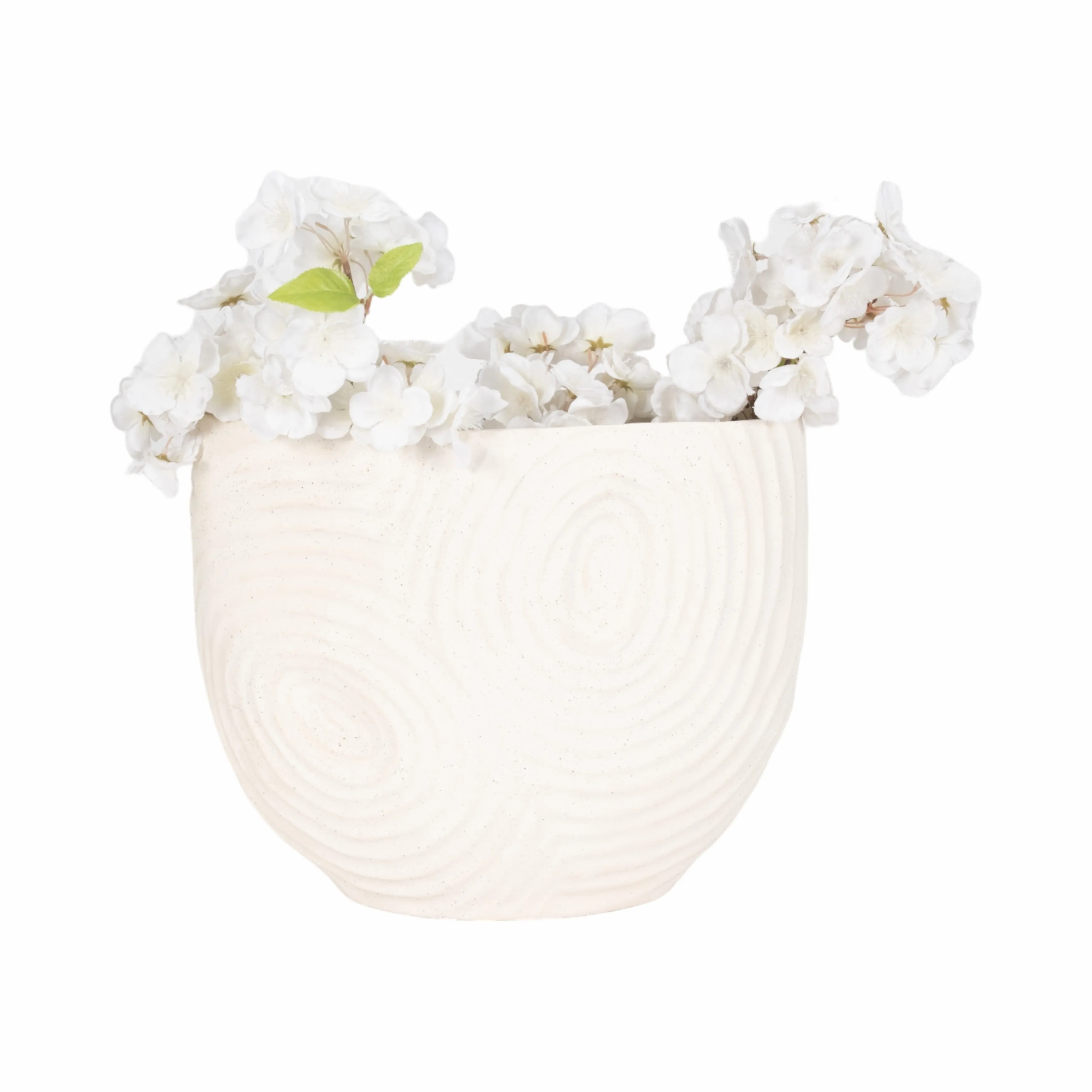 11" SUMATRA SMALL VASE, IVORY/BEIGE