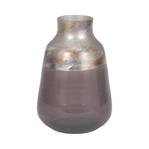 12" 2-tone Glass Vase, Grey Multi