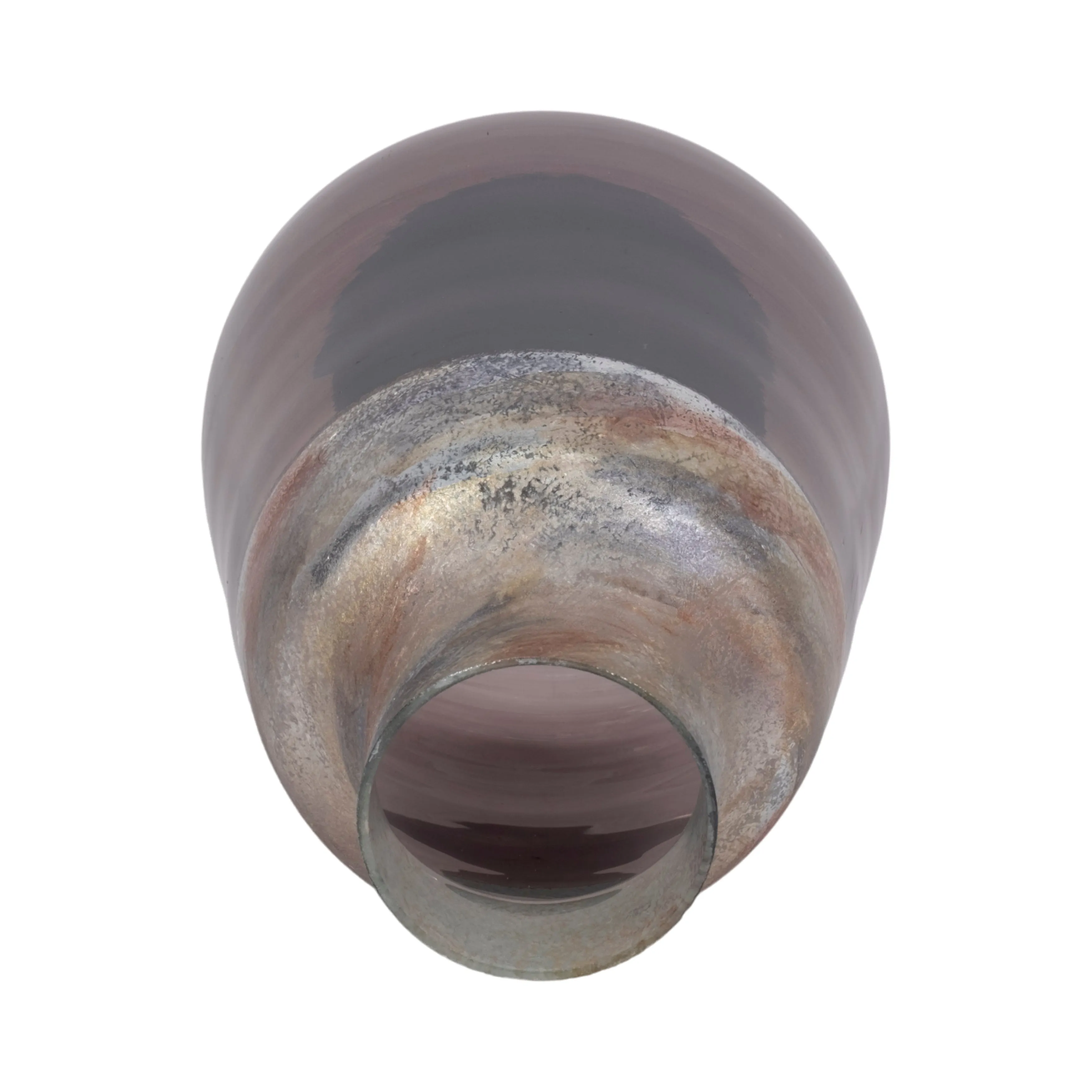 12" 2-tone Glass Vase, Grey Multi