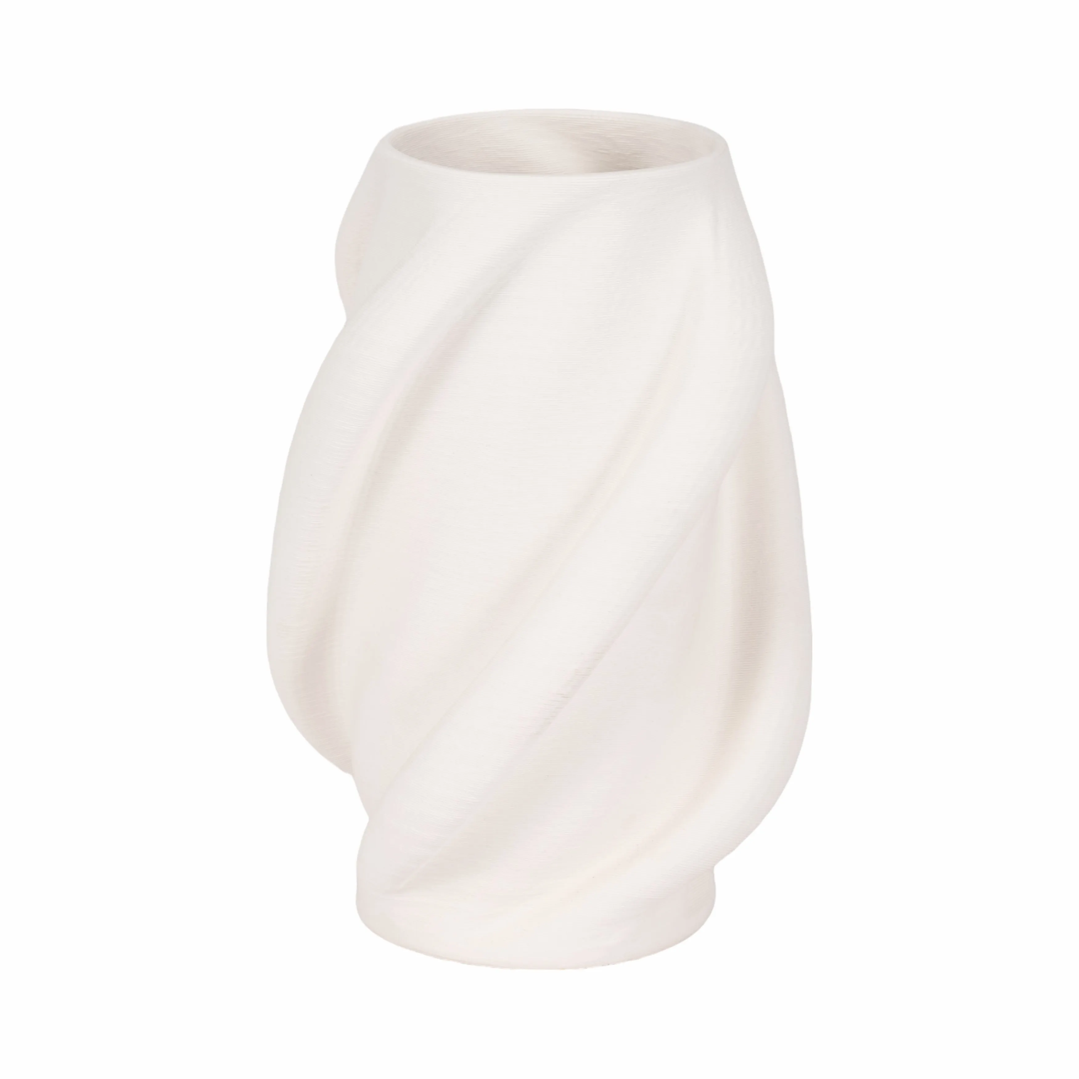 12" MURANO 3D PRINTED SMALL VASE, WHITE