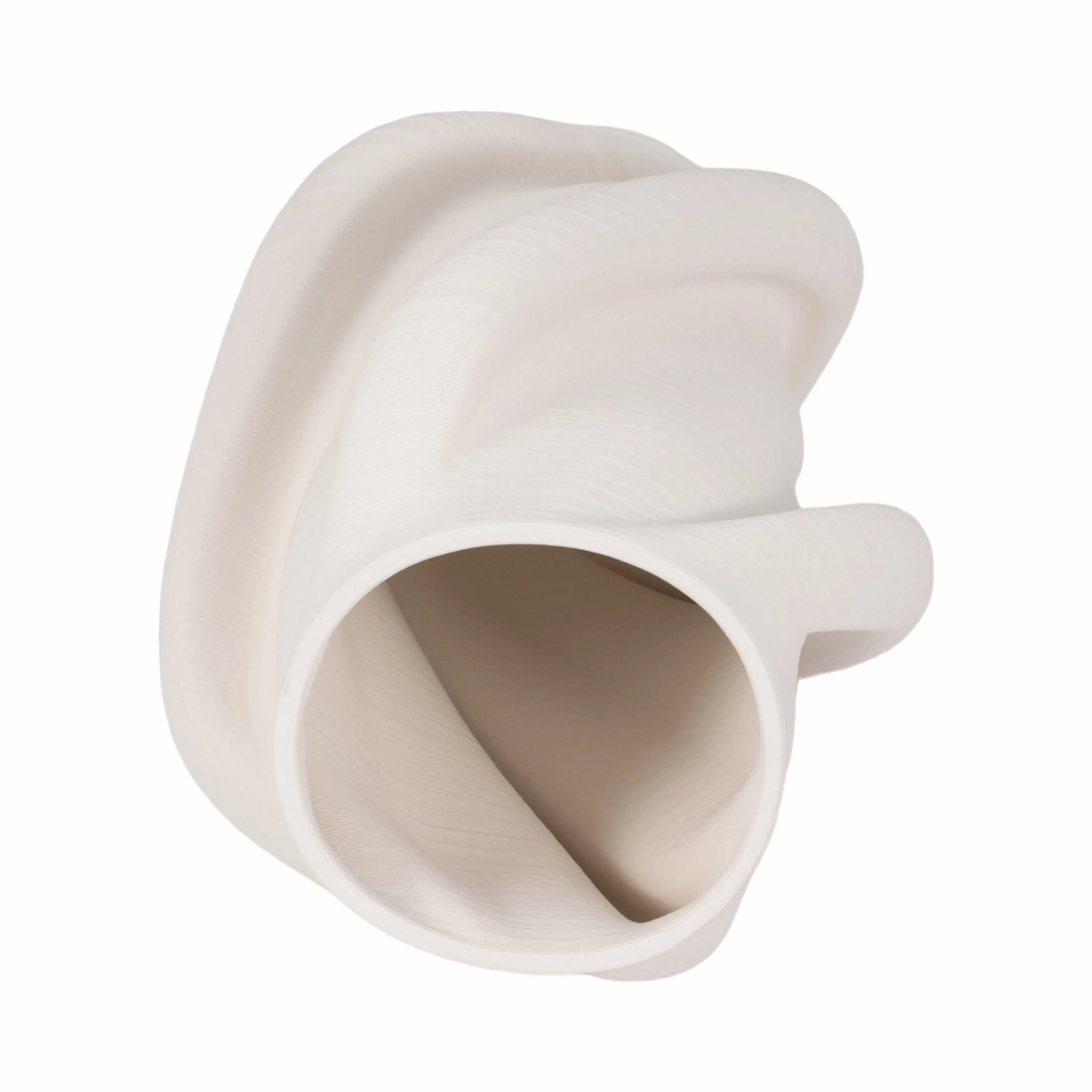 12" MURANO 3D PRINTED SMALL VASE, WHITE