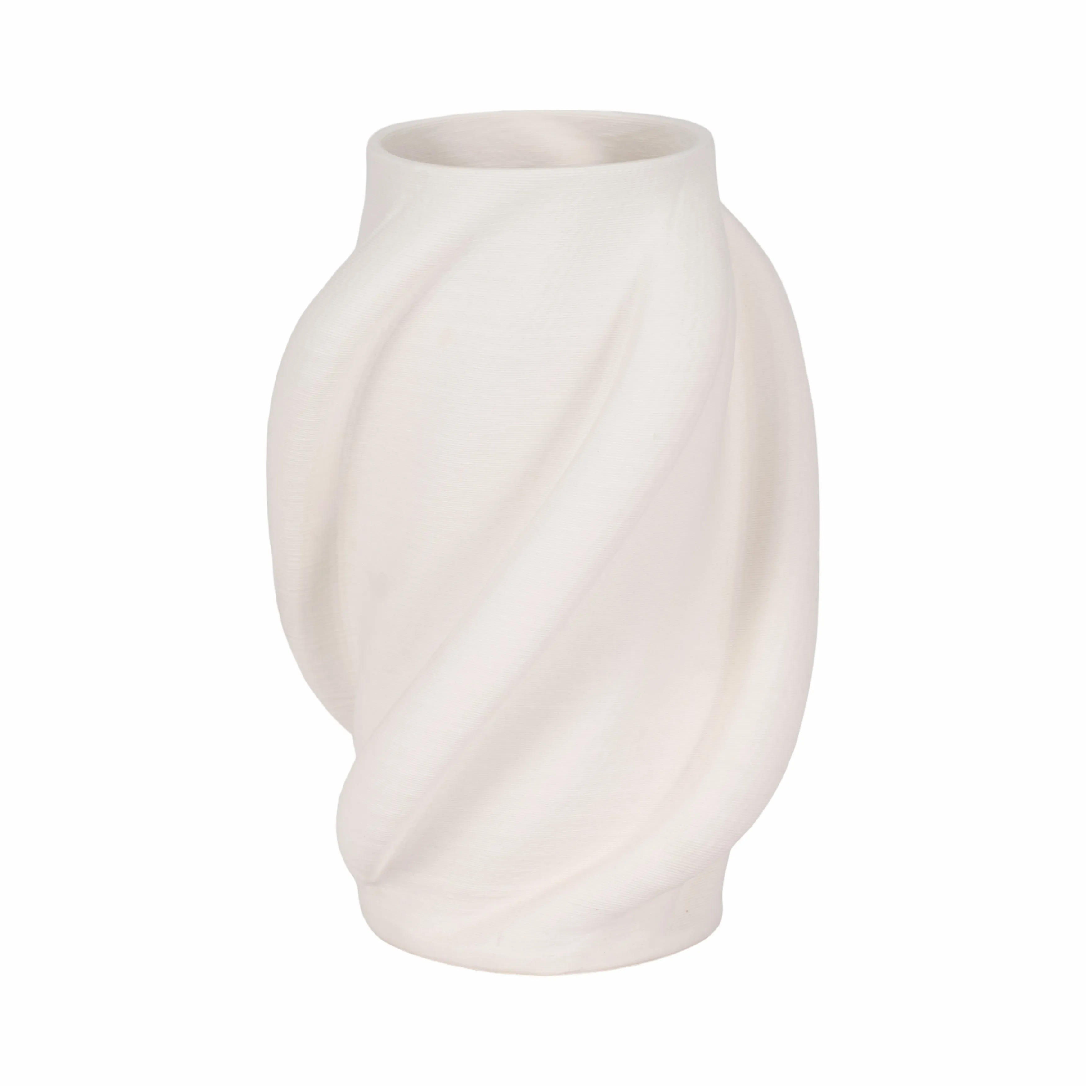 12" MURANO 3D PRINTED SMALL VASE, WHITE