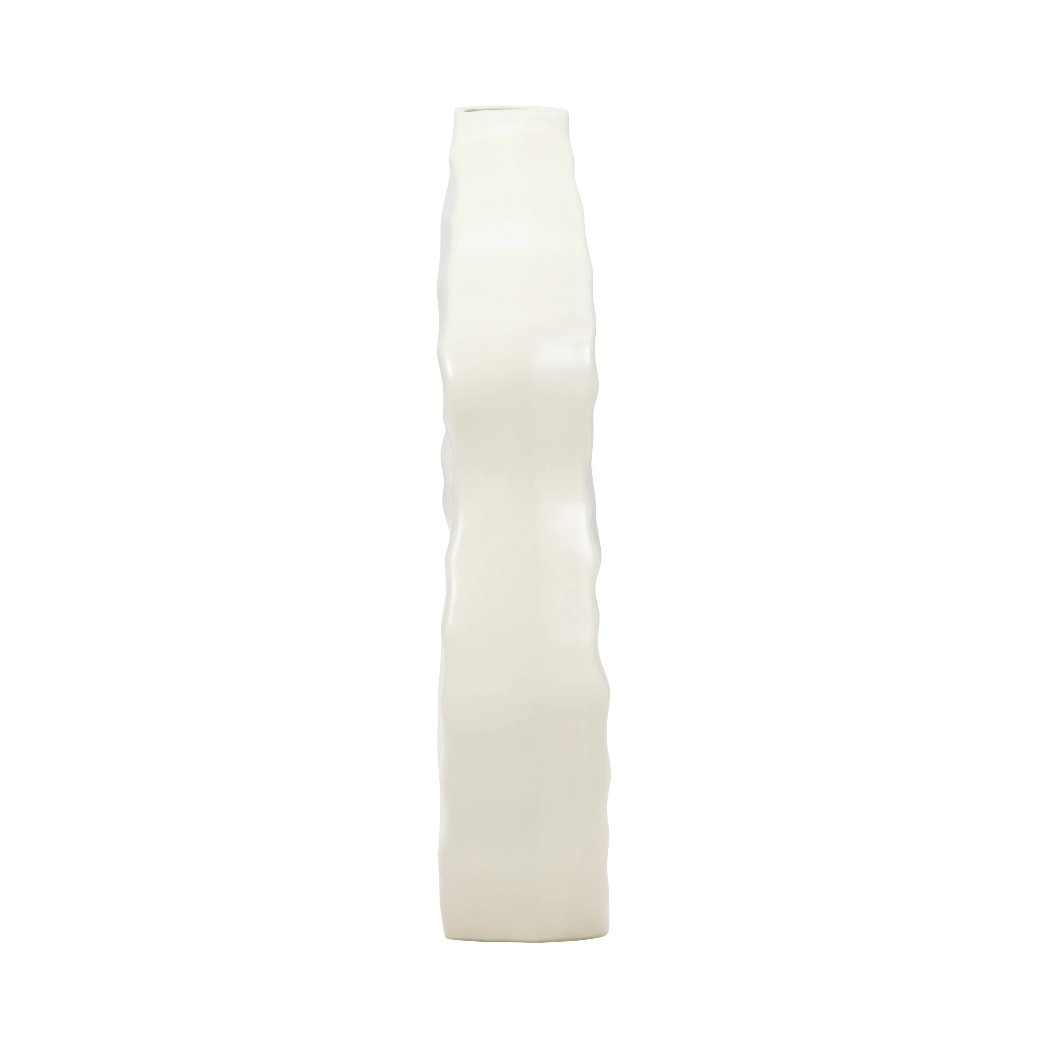 12" Ribbed Open-cut Out Vase, Ivory