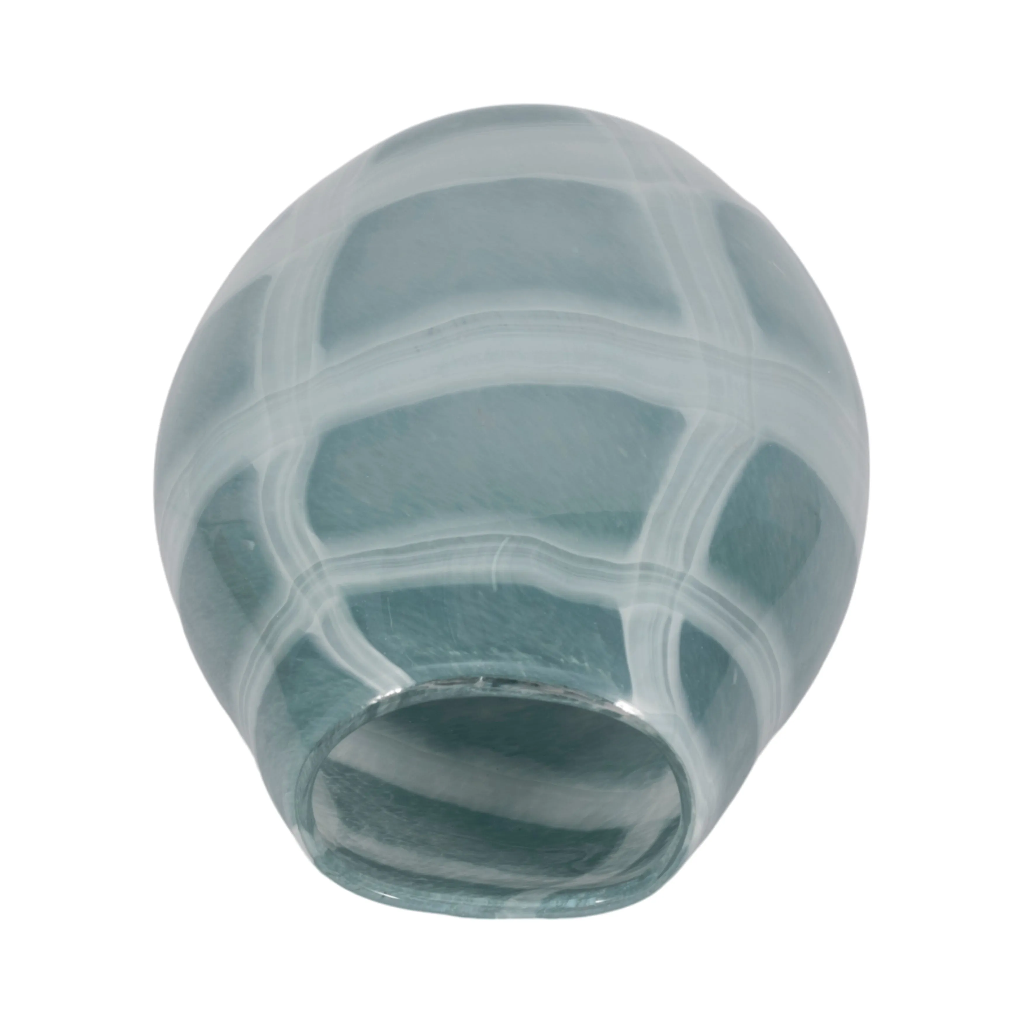 12" Slim Swirled Vase, Blue/white