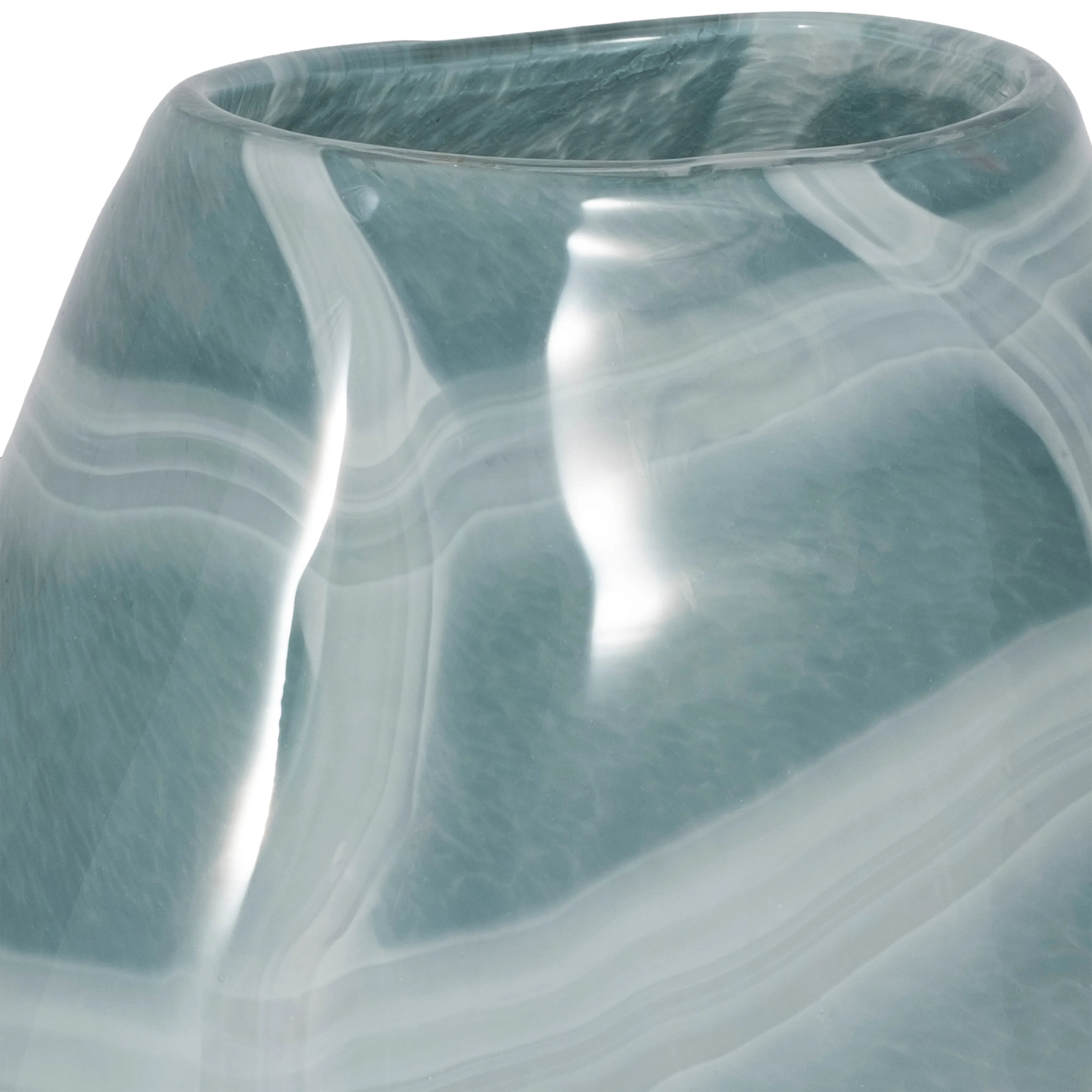 12" Slim Swirled Vase, Blue/white