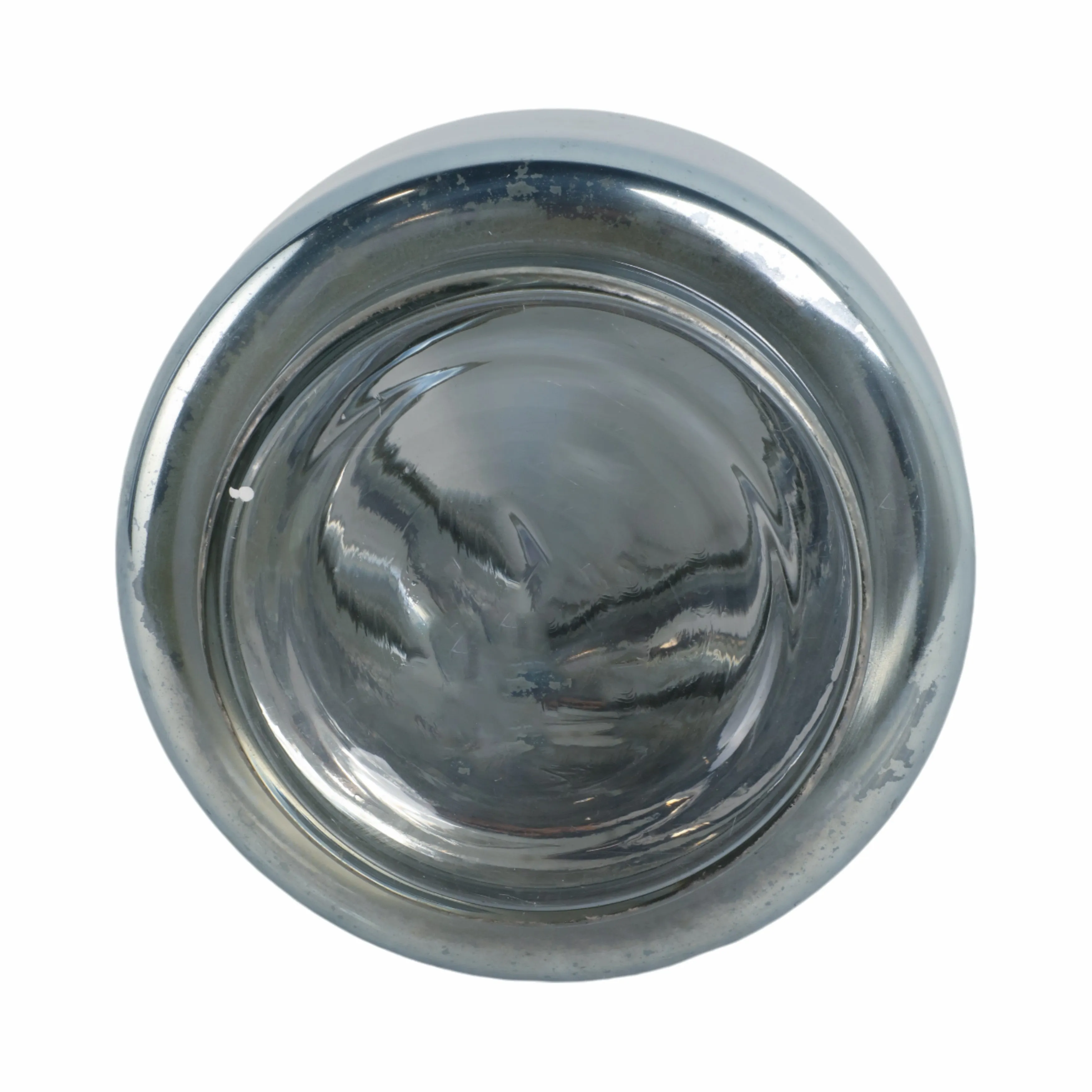 12" Stacked Cylinder Glass Vase, Blue Silver