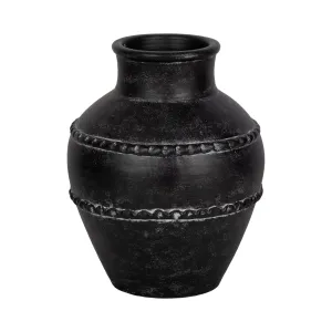 12" Traditional Terracotta Vase, Black