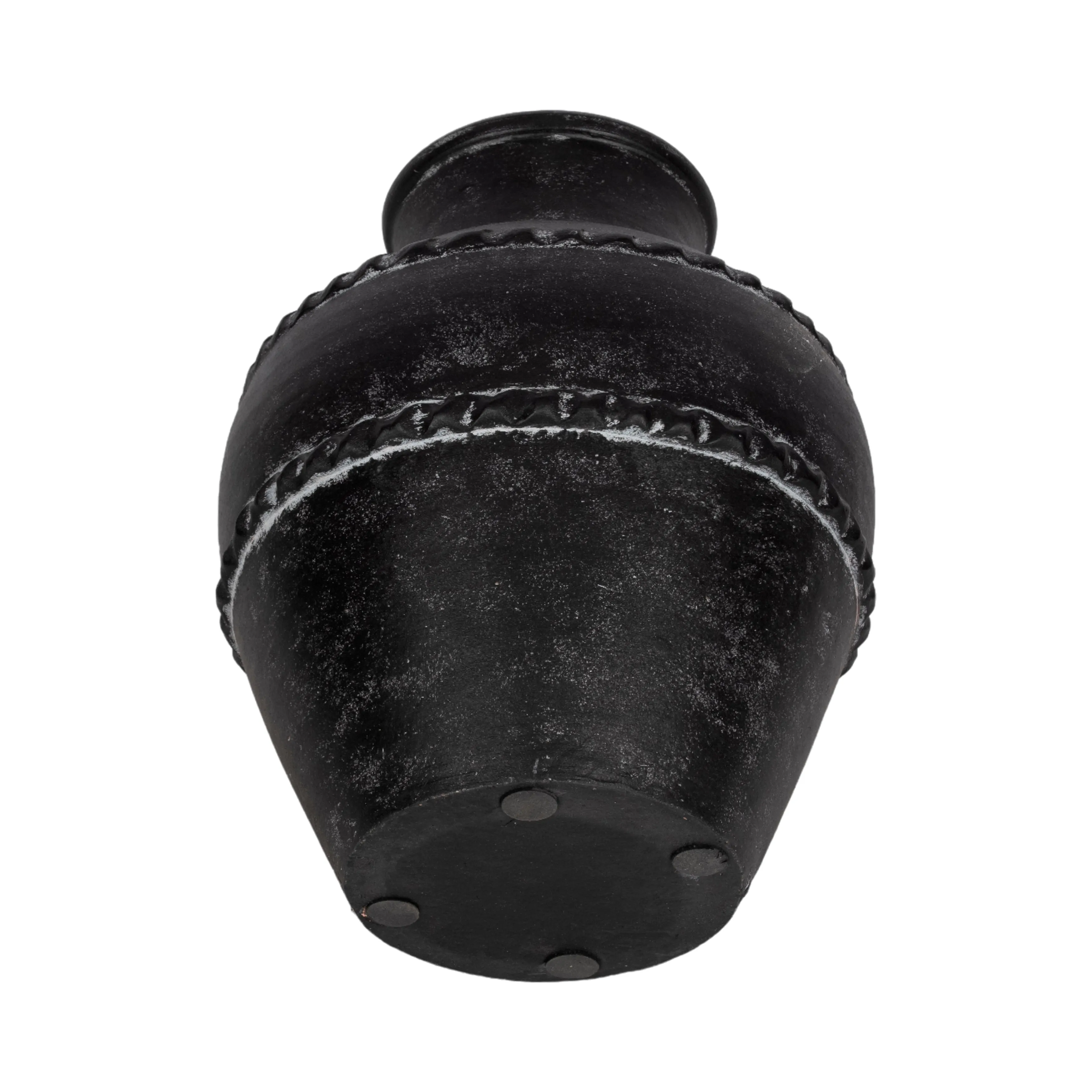 12" Traditional Terracotta Vase, Black
