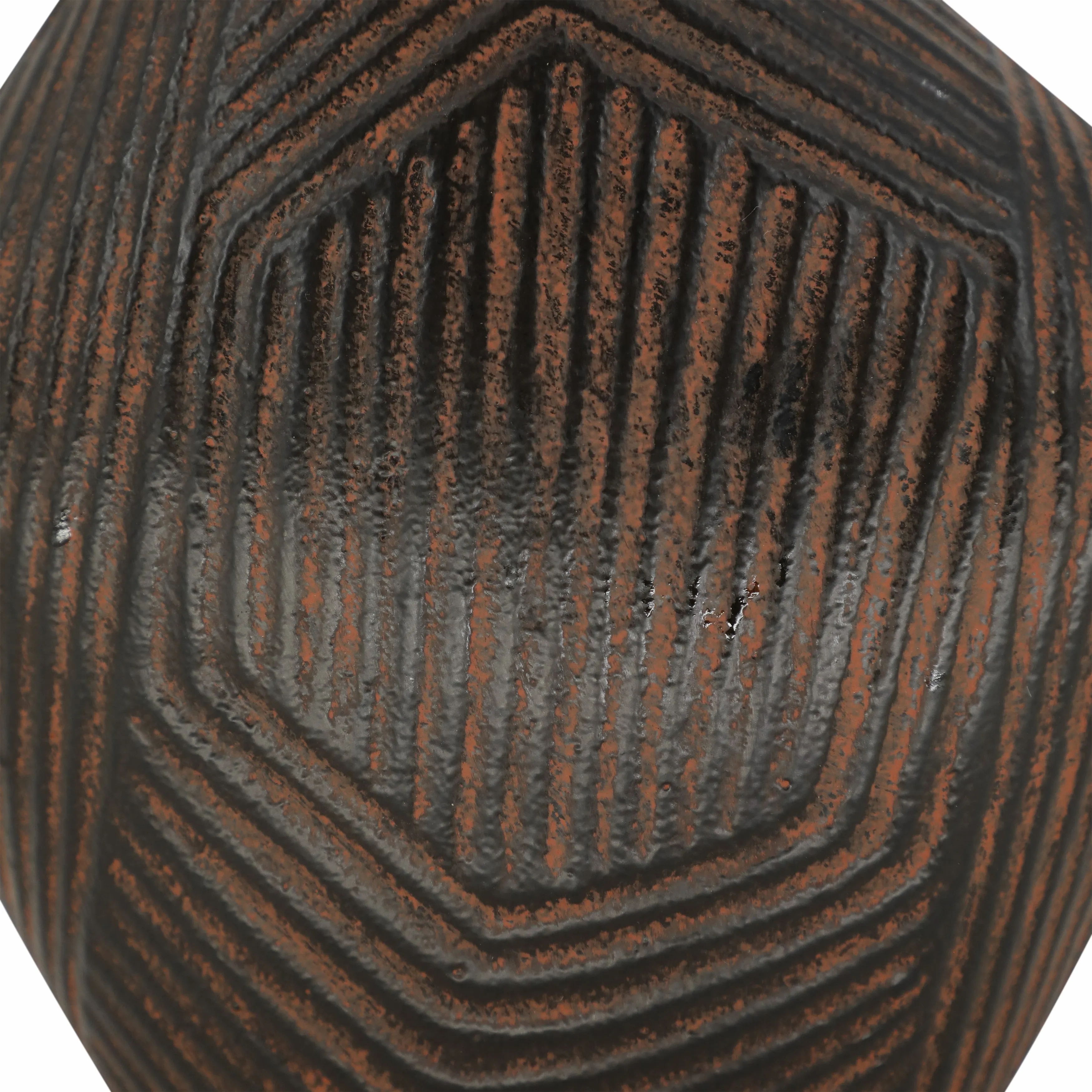 12"kenai Large Wood And Metal Vase