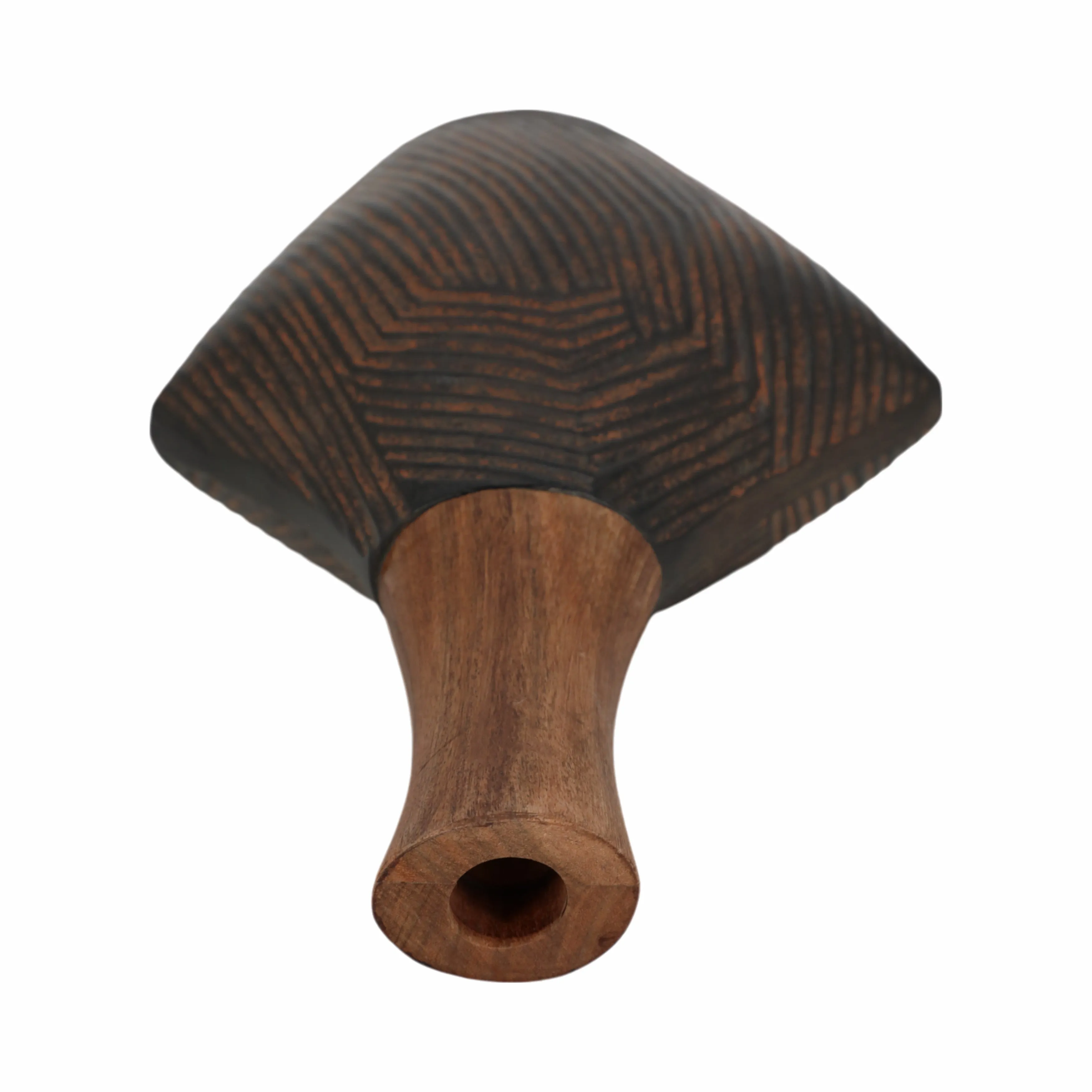 12"kenai Large Wood And Metal Vase