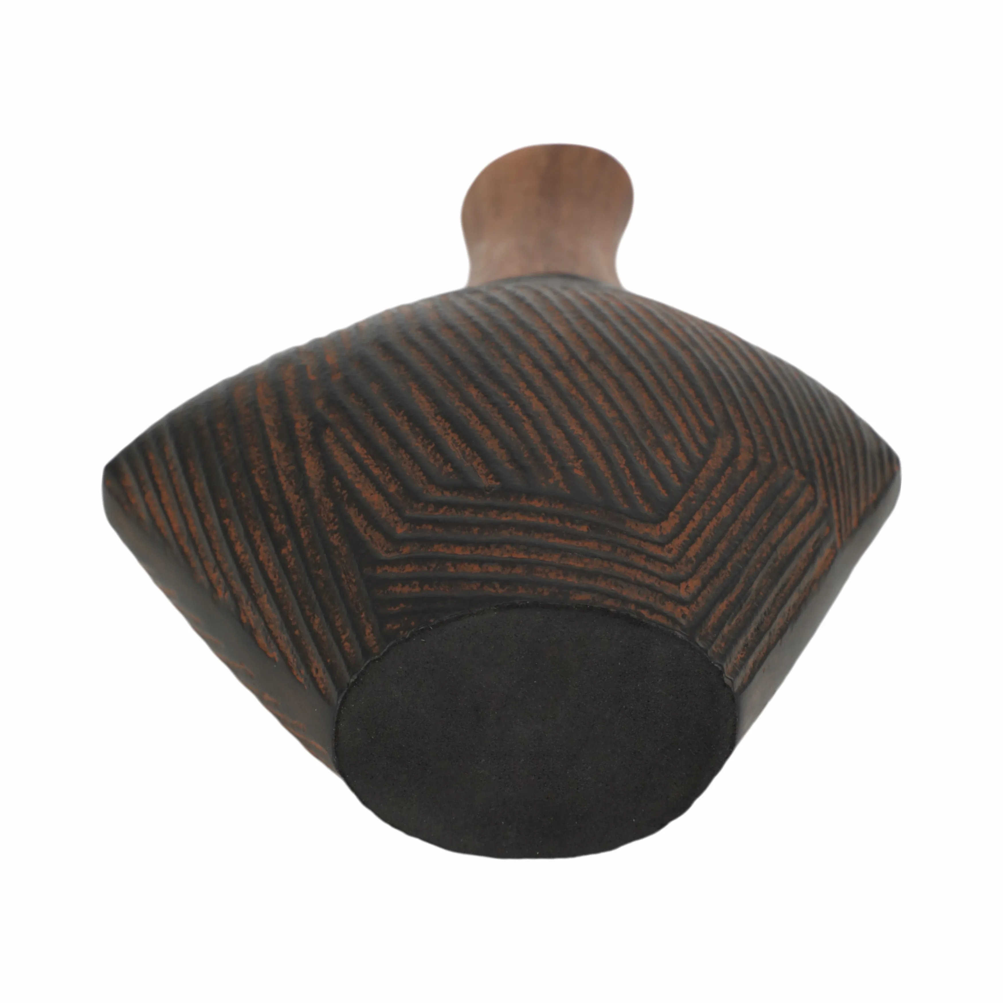 12"kenai Large Wood And Metal Vase