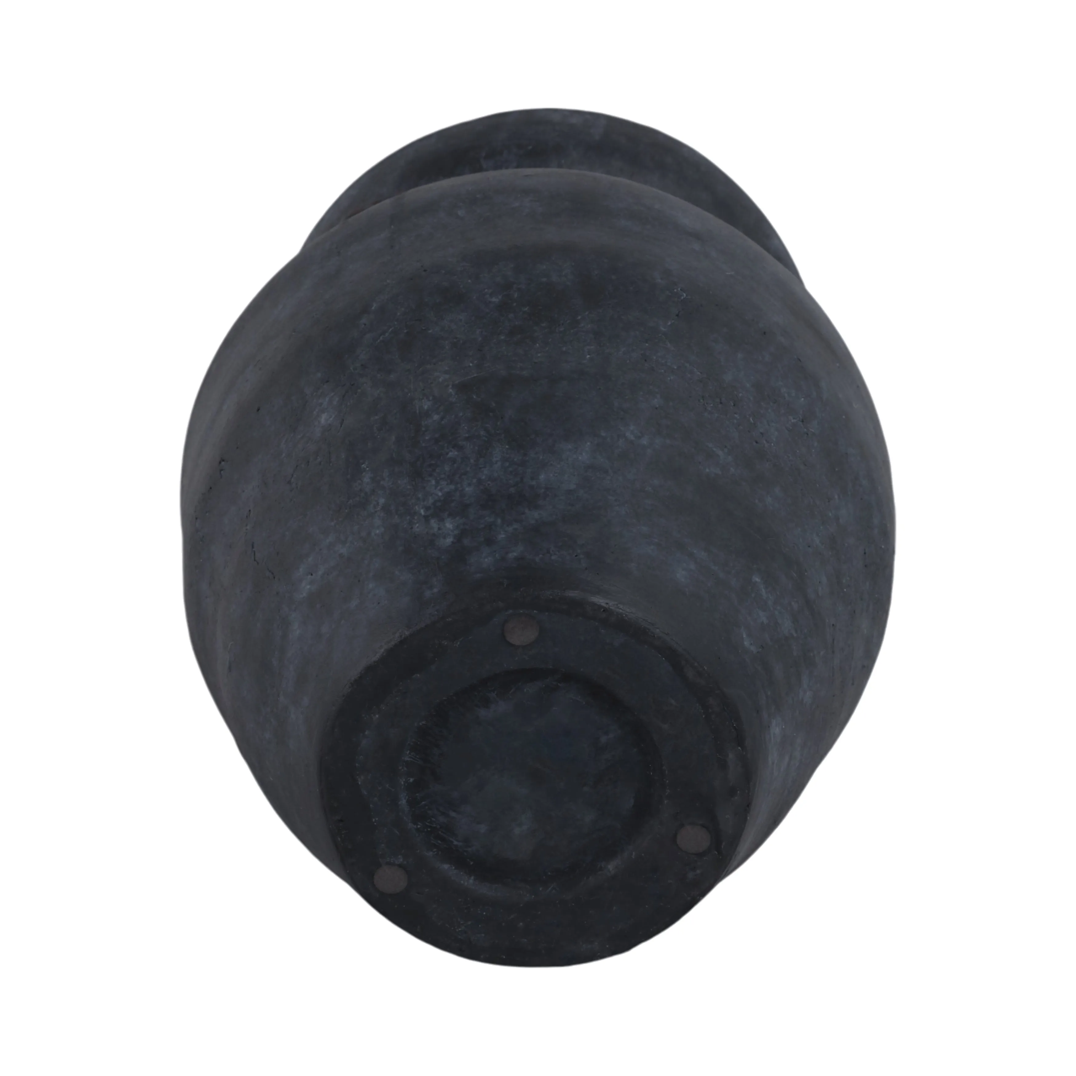 12x10" Rustic Terracotta Vase With Chain, Black