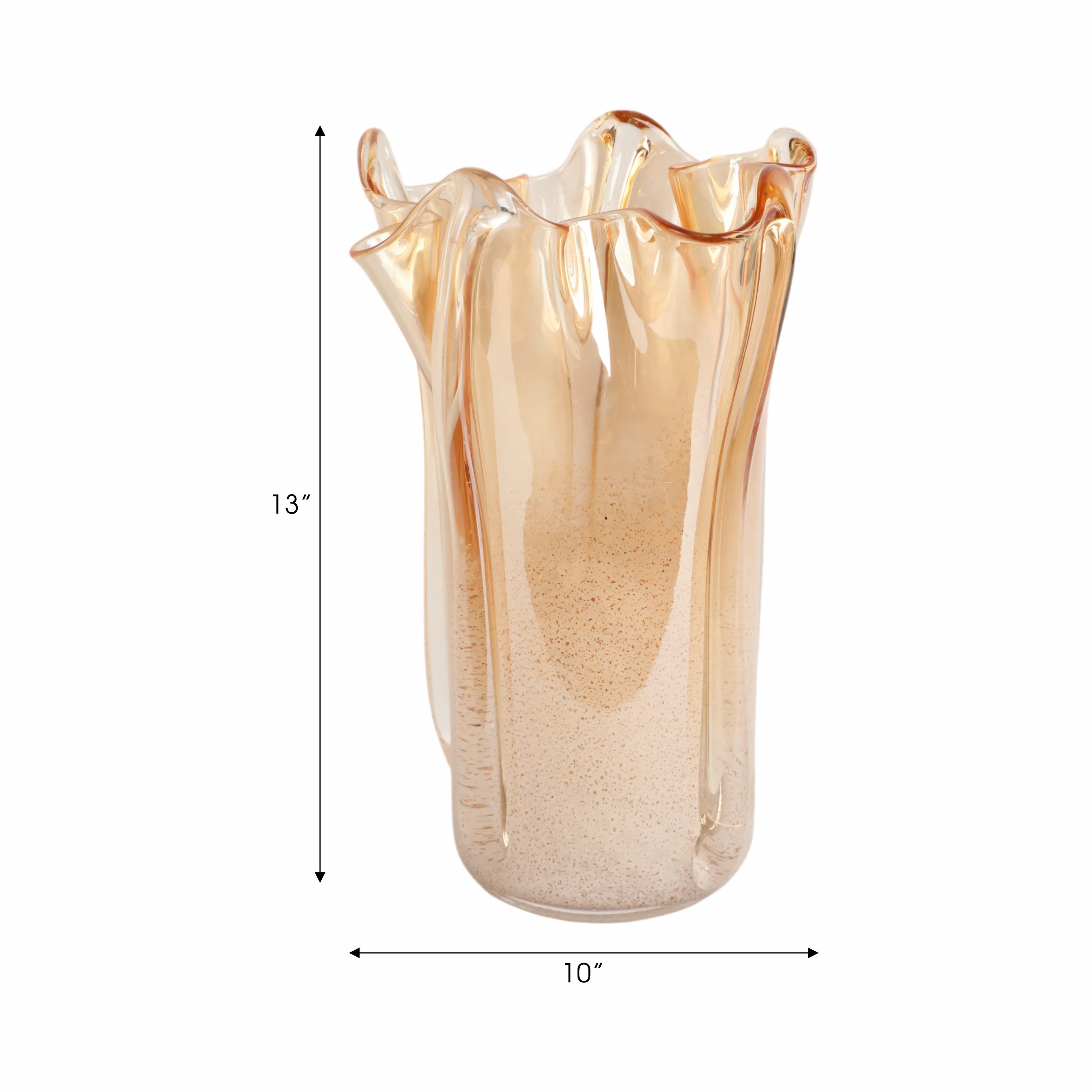 13" Bartoli Large Artisan Blown Glass  Vase