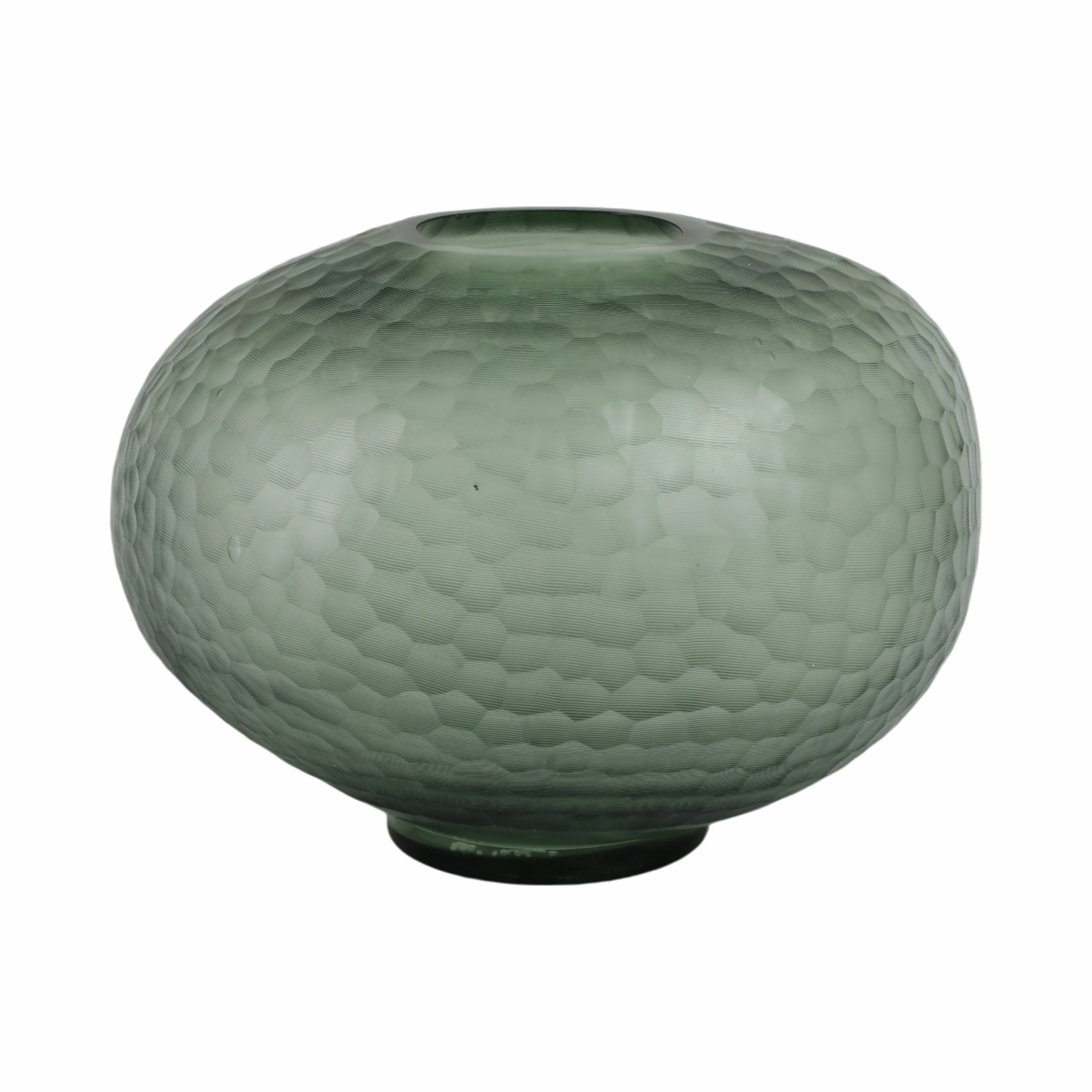 13" Bastia Small Green Glass Vase