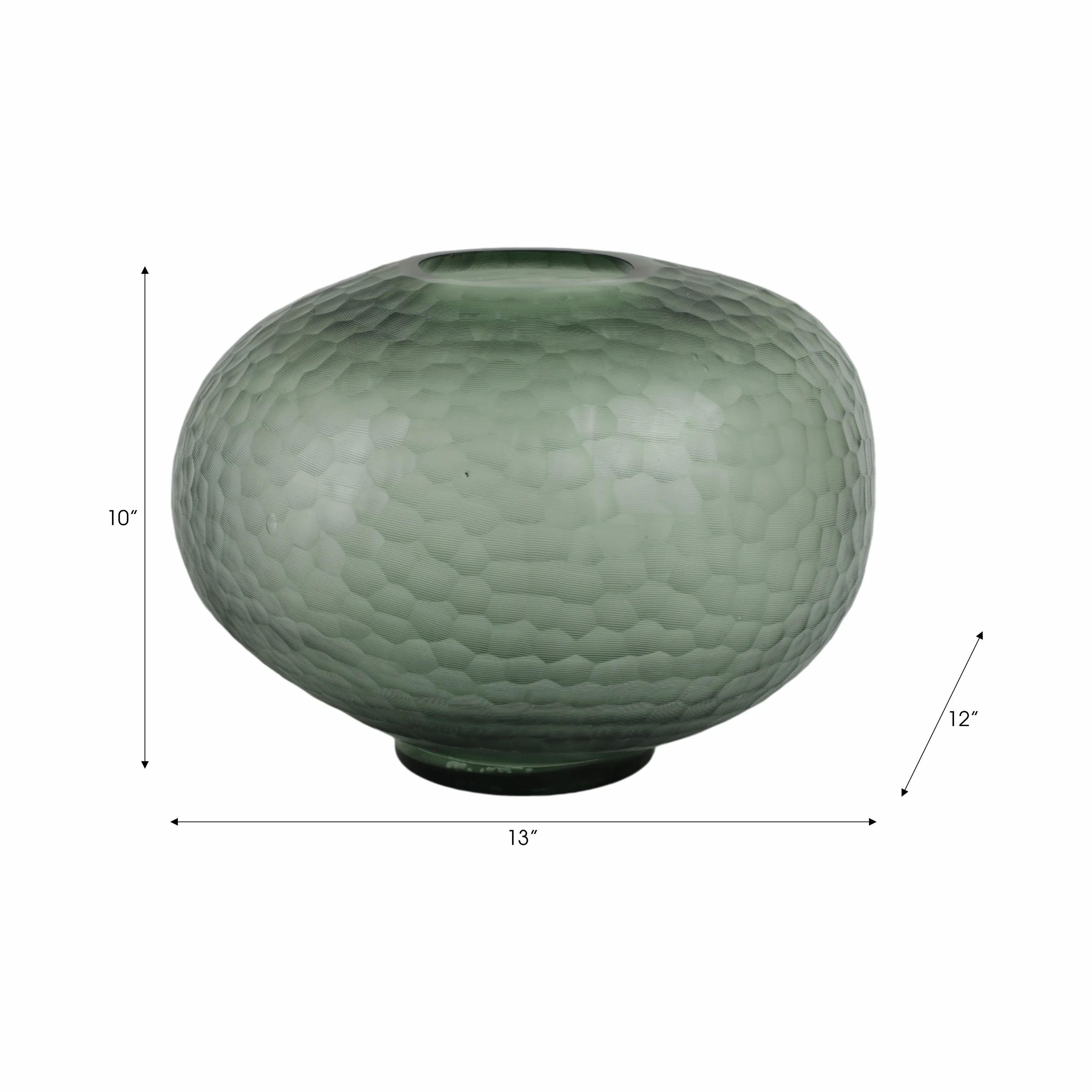 13" Bastia Small Green Glass Vase